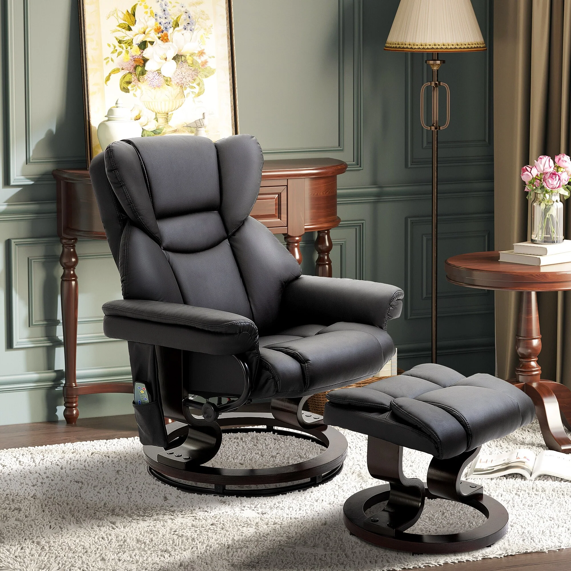 Massage Recliner Chair with Ottoman Footrest