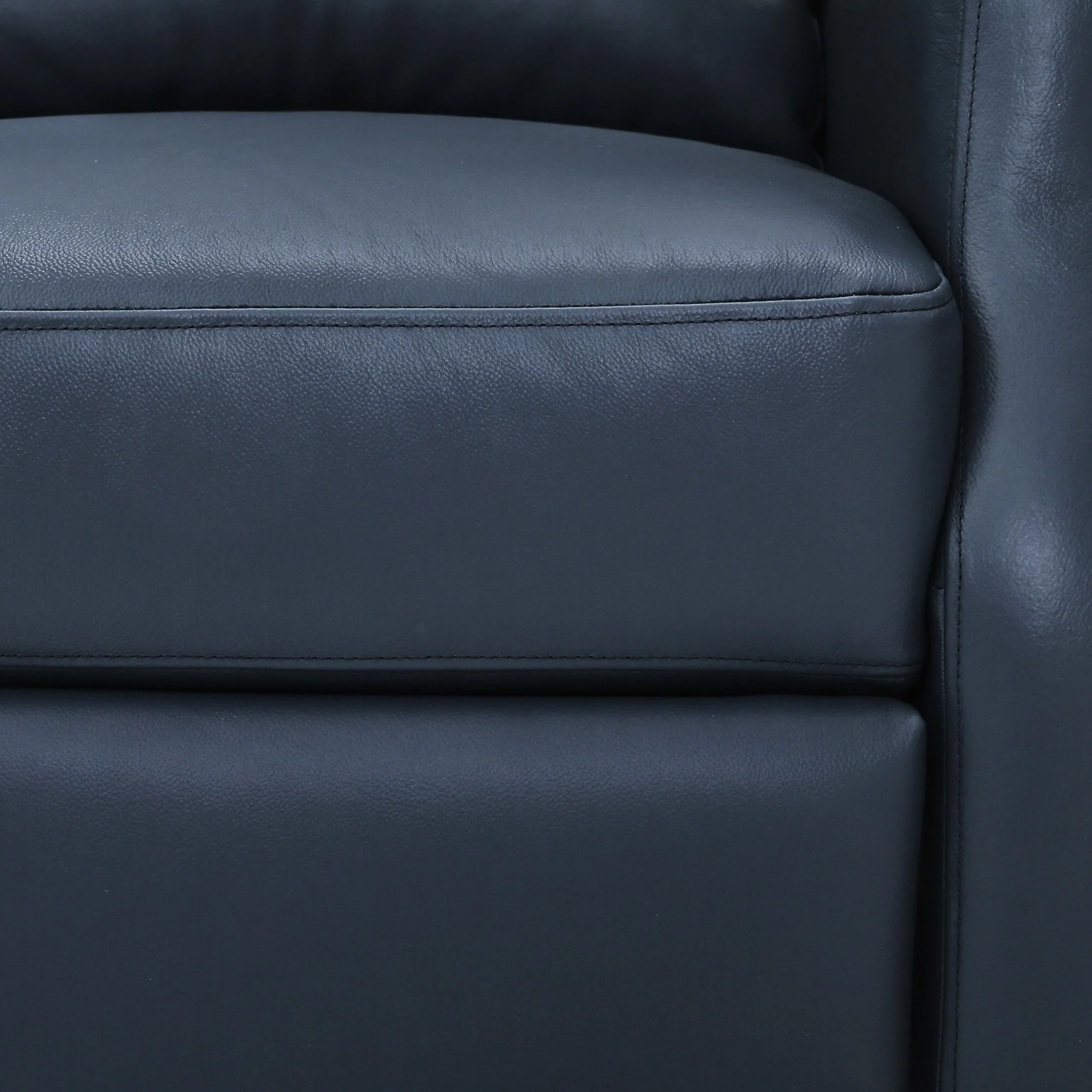 COZYMAN Modern Genuine Leather Push Back Recliner Adjustable Recliner Chair with 3-Position Seat