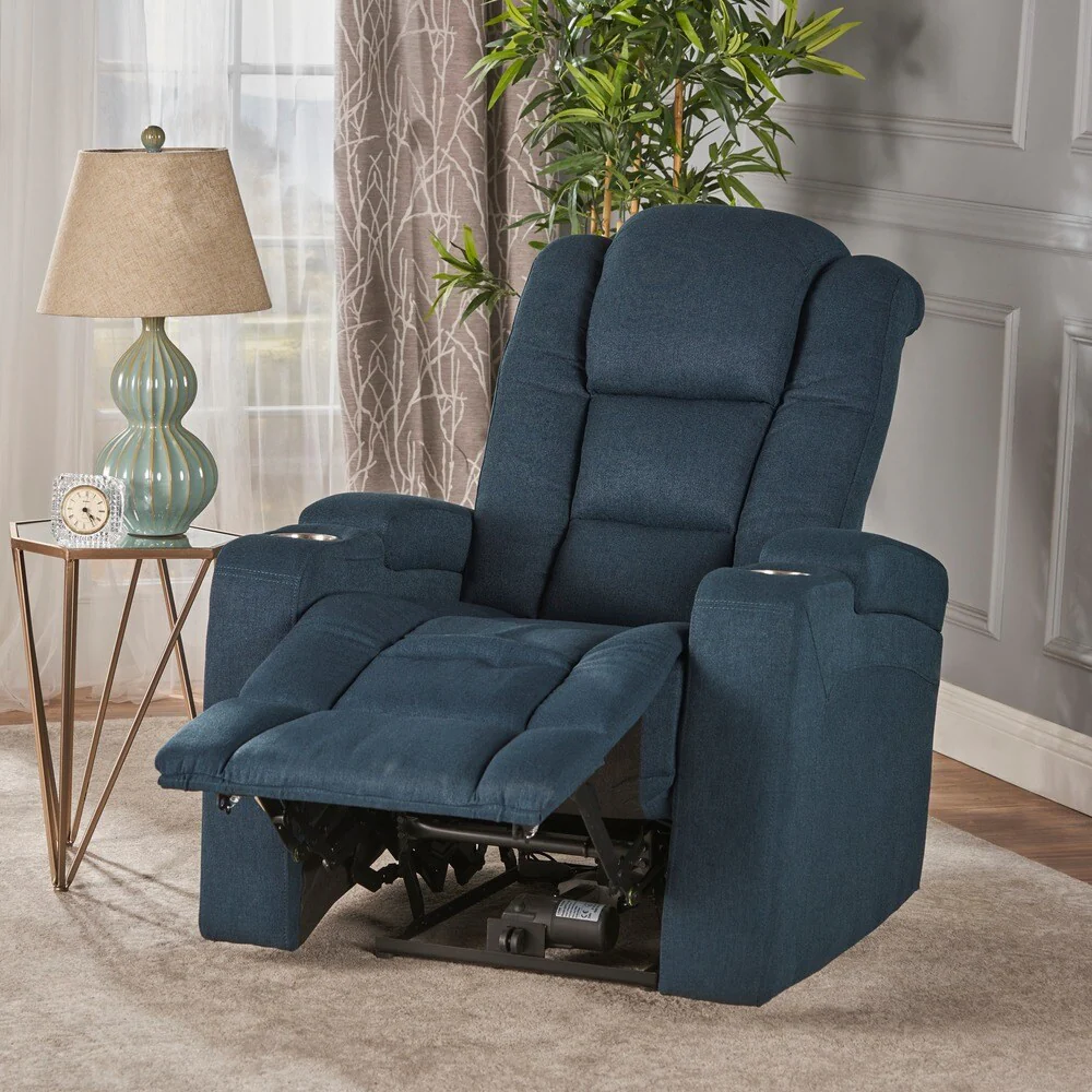 Emersyn Fabric Power Recliner w/ Arm Storage  USB Cord by Christopher Knight Home