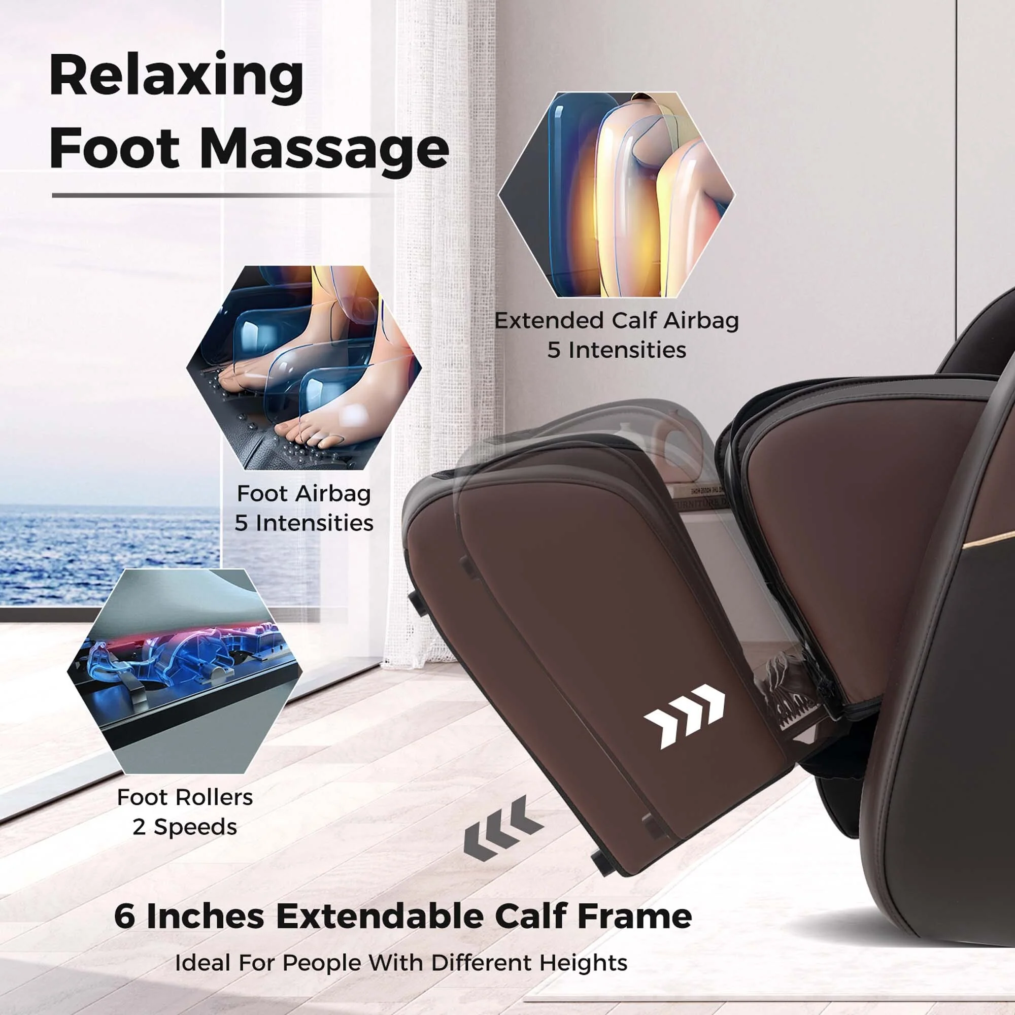 Costway SL Track Zero Gravity Massage Recliner with Thai Stretch Foot