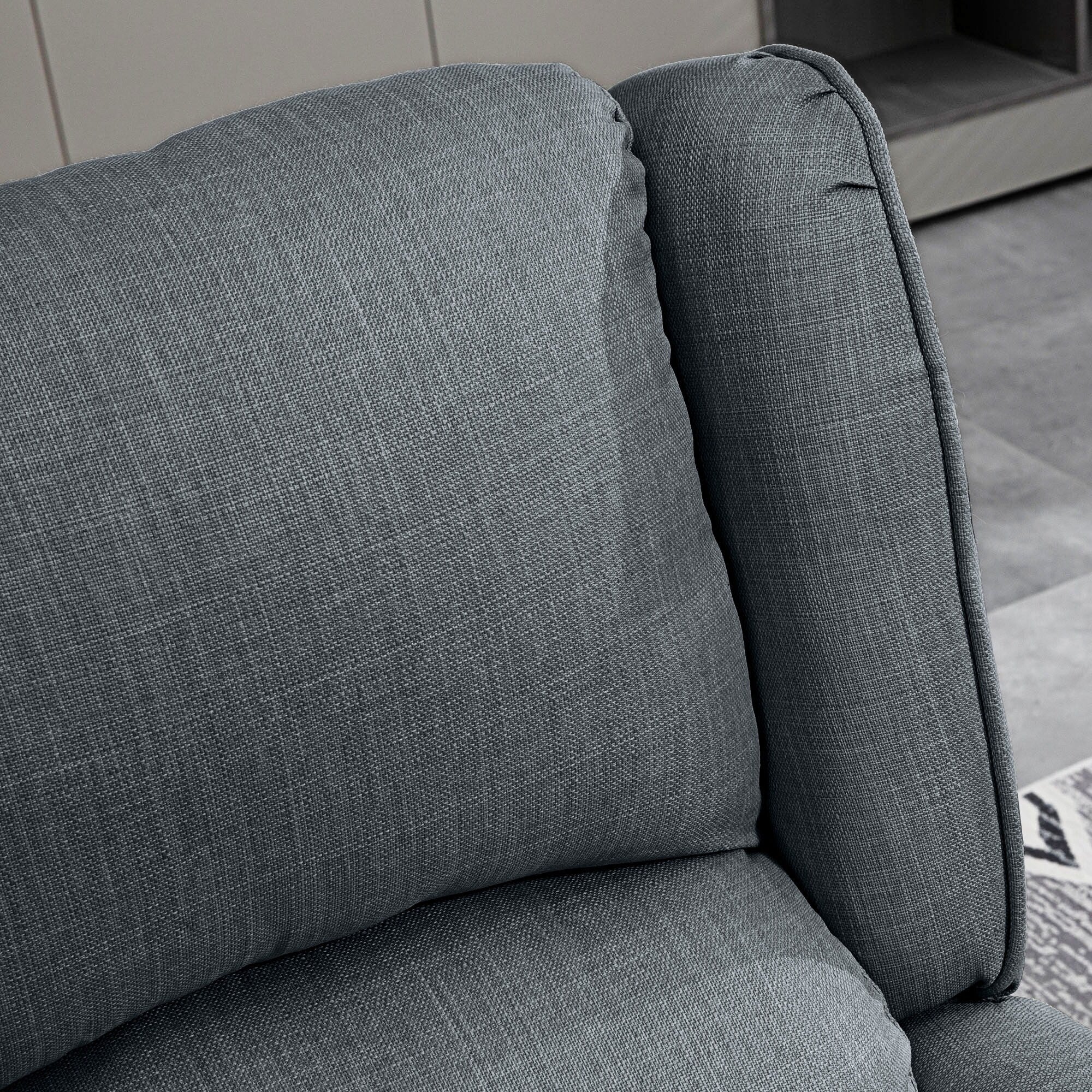 HOMCOM Wingback Heated Vibrating Massage Chair,Accent Sofa Upholstered Massage Recliner Chair Push-back with Remote Controller