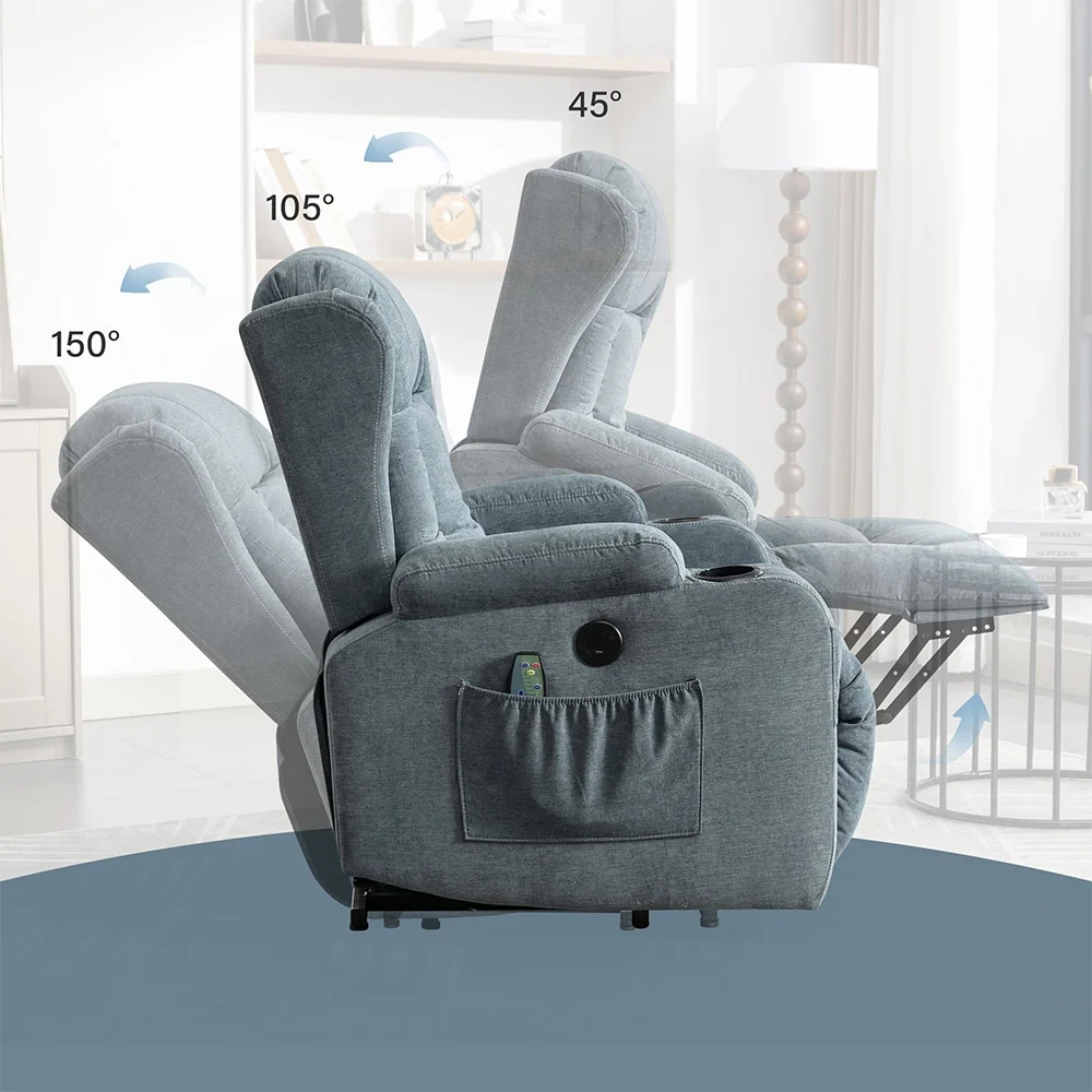 Modern Power Lift Recliner Chair w/Massage  Heat, Infinite Position