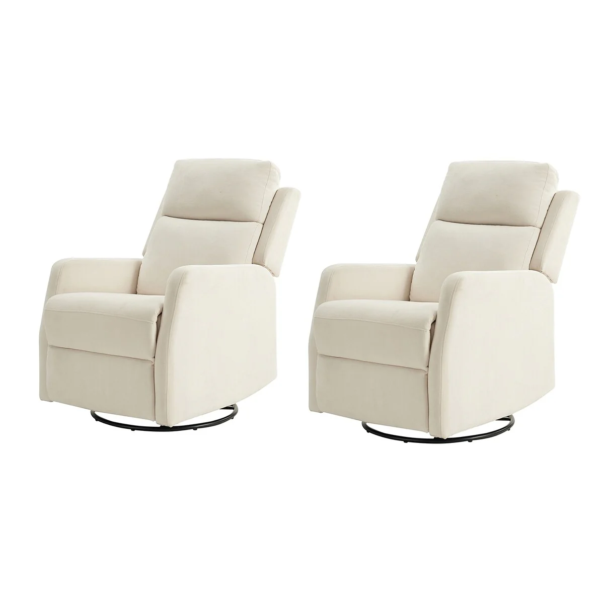 Julian Modern Swivel Rocker Manual Recliner Set of 2 by HULALA HOME