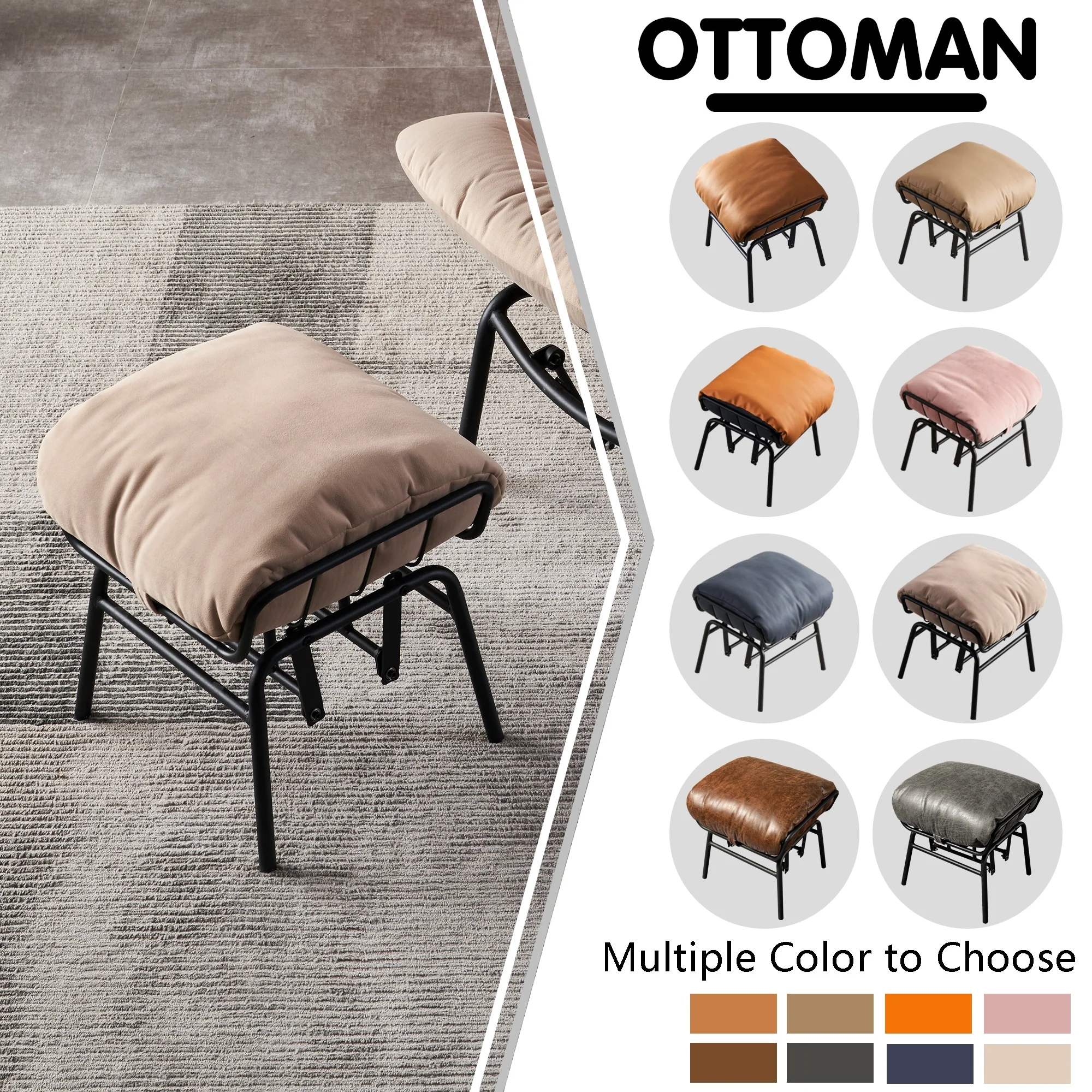 OVIOS Living Room Accent Chair Rocking Recliner Chair with Ottoman