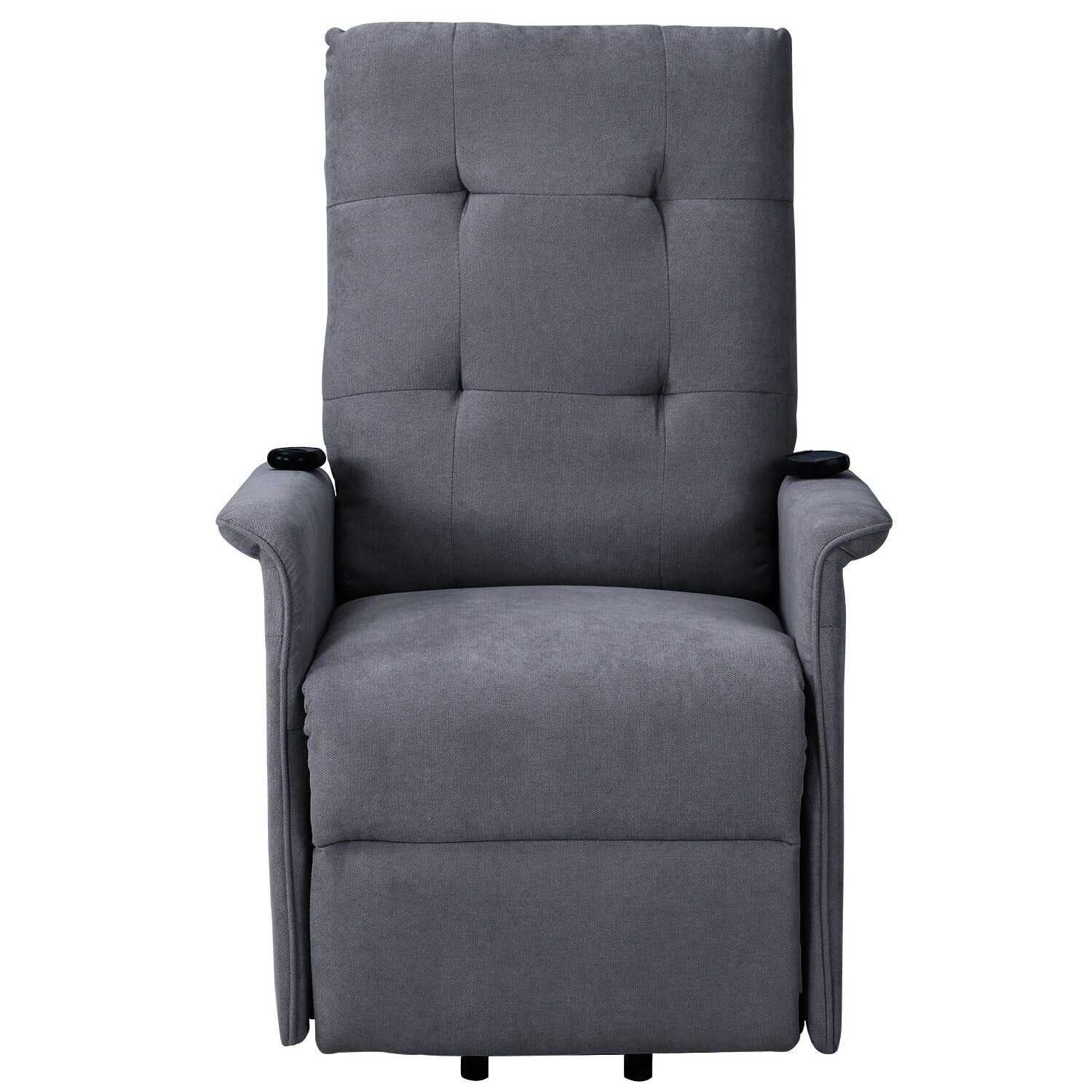 Grey Power Lift Recliner with Adjustable Massage, Overstuffed Cushion, Remote Control, and Convenient Side Pockets