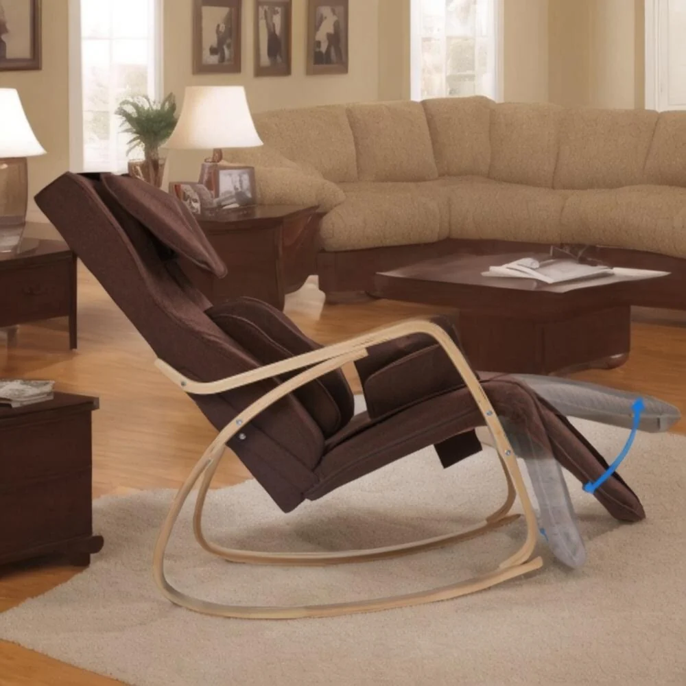 Full massage function-Air pressure-Comfortable Relax Rocking Chair, Lounge Chair Relax Chair with Cotton Fabric Cushion