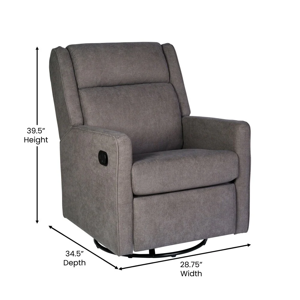 Classic Upholstered Manual Recline Rocking Swivel Glider Chair