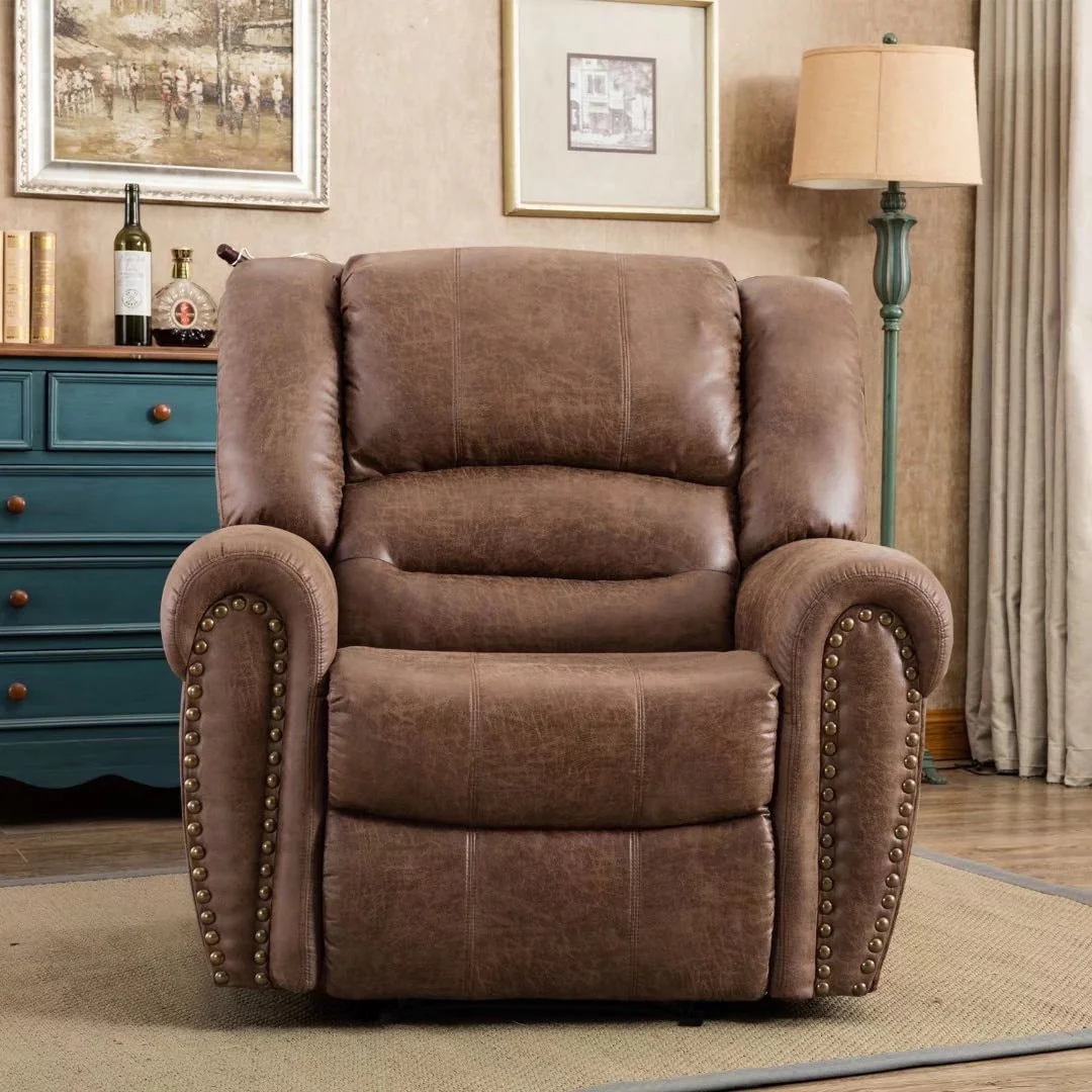 Overstuffed Manual Standard Recliner Chair Sofa