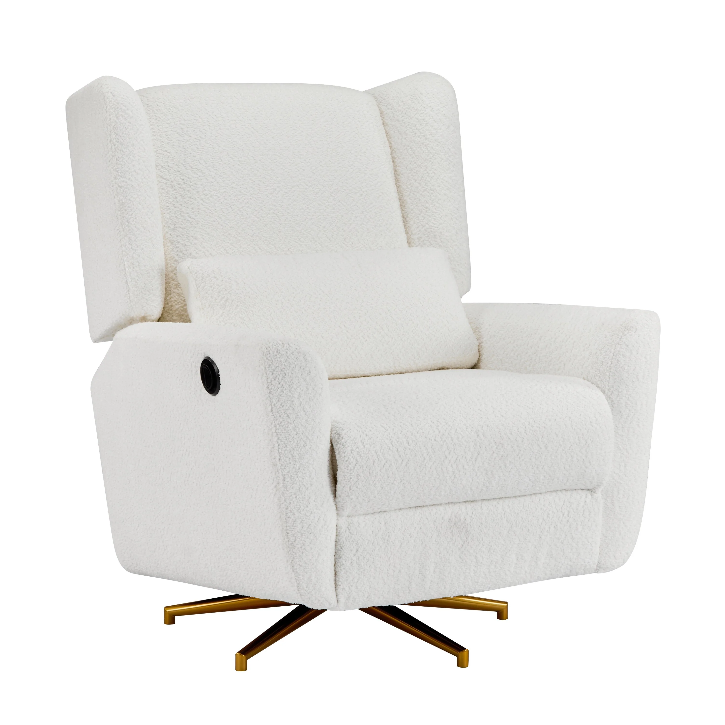 Christopher Knight Home - Starling Power Swivel Recliner With Gold Metal Base