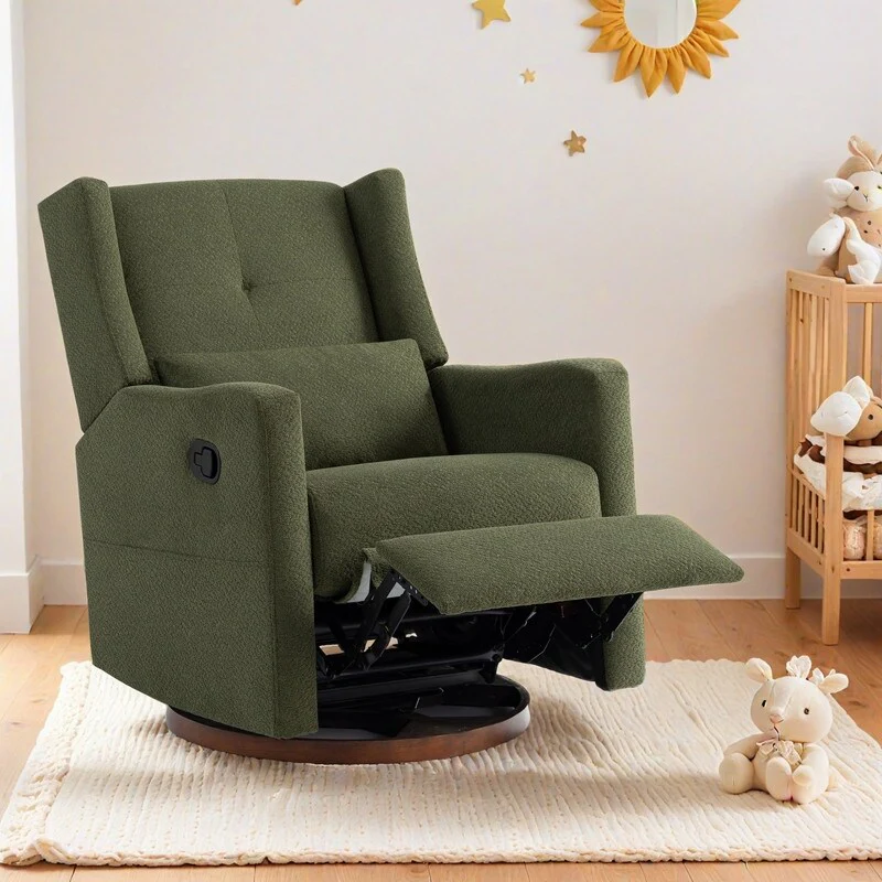 Lincoln Manual Swivel Glider Recliner with Lumbar Pillow