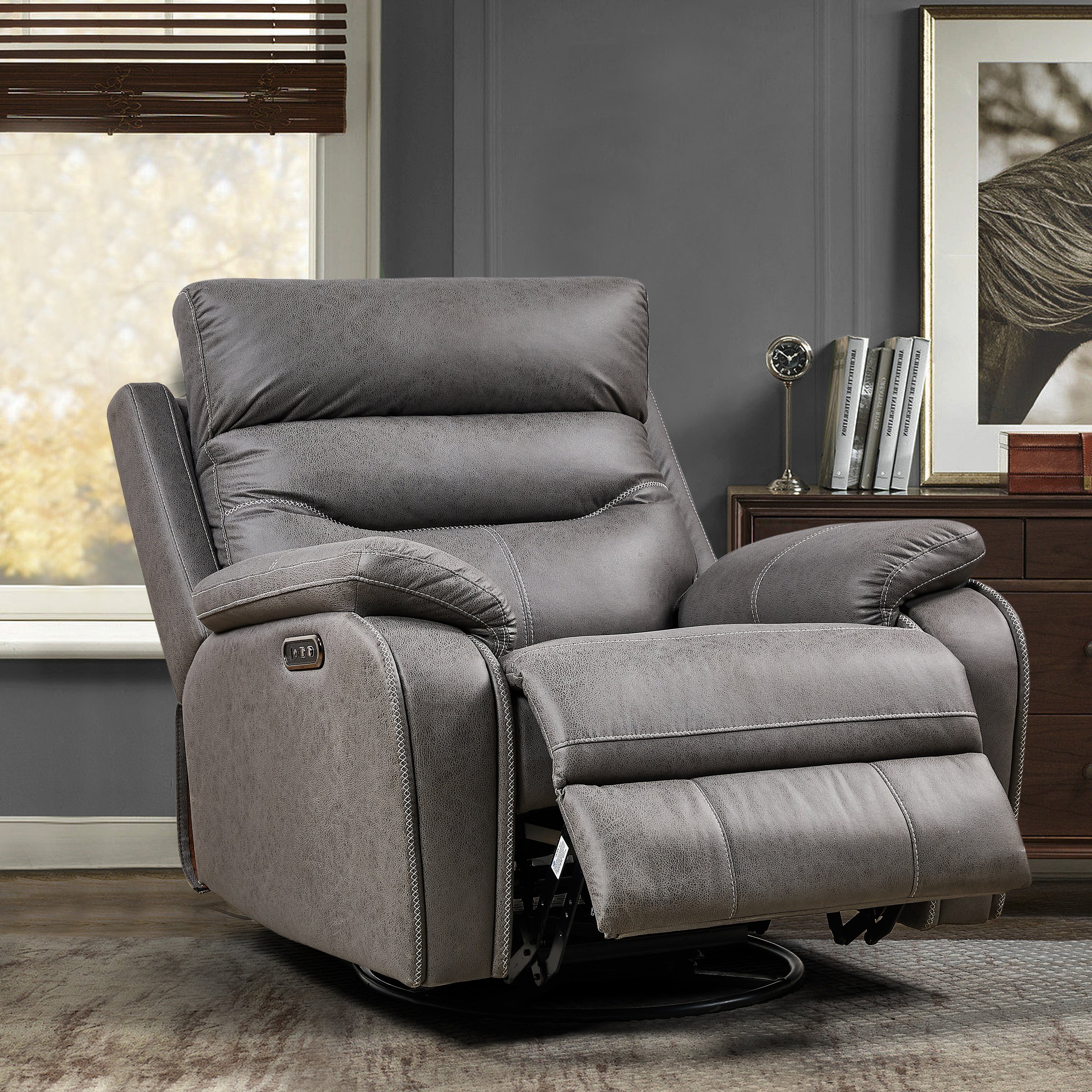Dual Motor Power Swivel Recliner with 240�� Rotation, Adjustable Headrest, USB Charging, Infinite Recline & Footrest