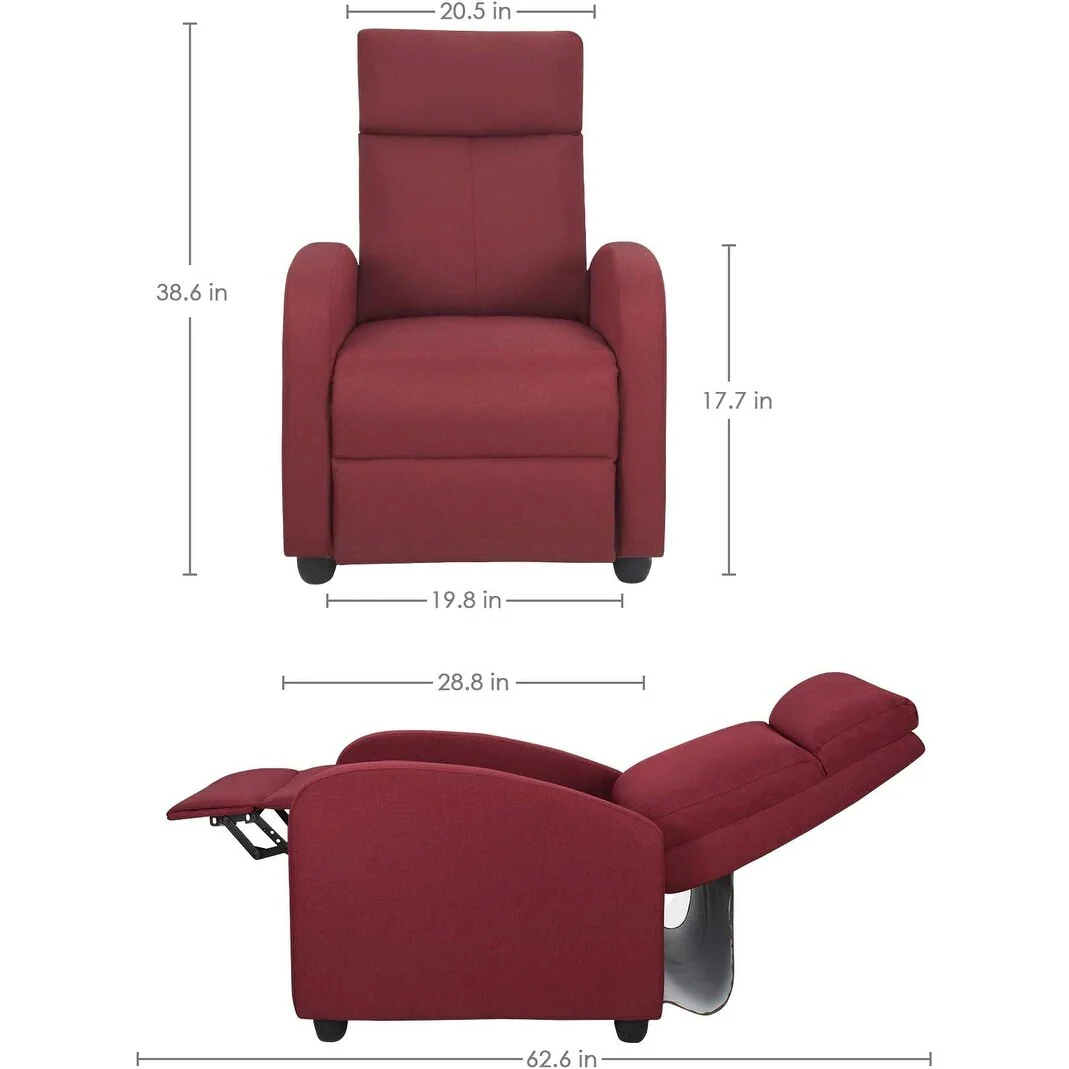 Furniwell Fabric Single Sofa Recliner with Padded Seat