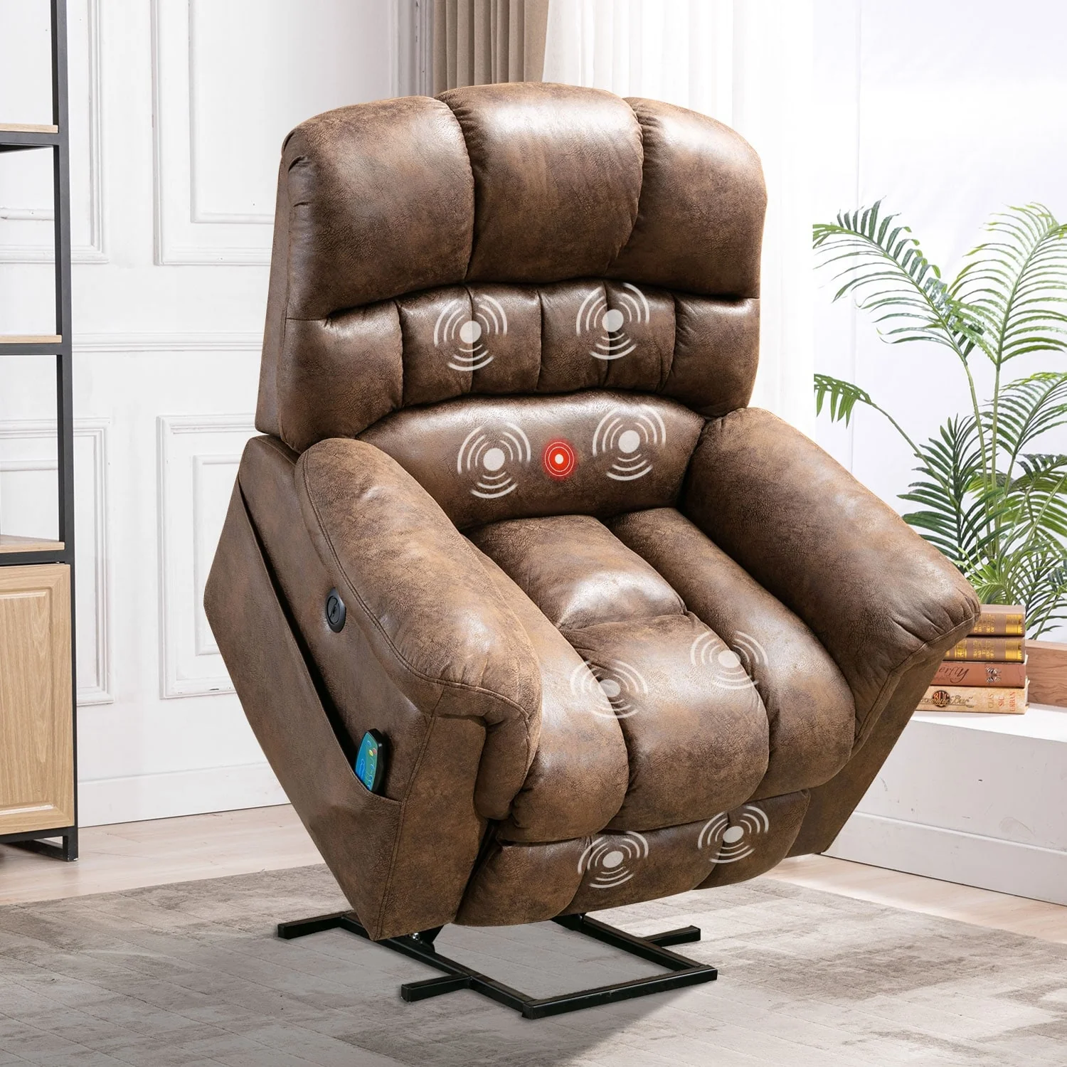 42 Wide Oversize Power Lift Recliner Chair with Massage and Heating