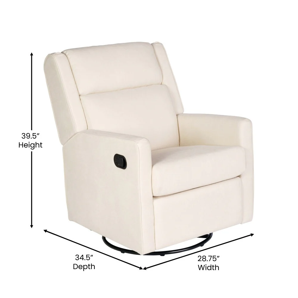 Classic Upholstered Manual Recline Rocking Swivel Glider Chair
