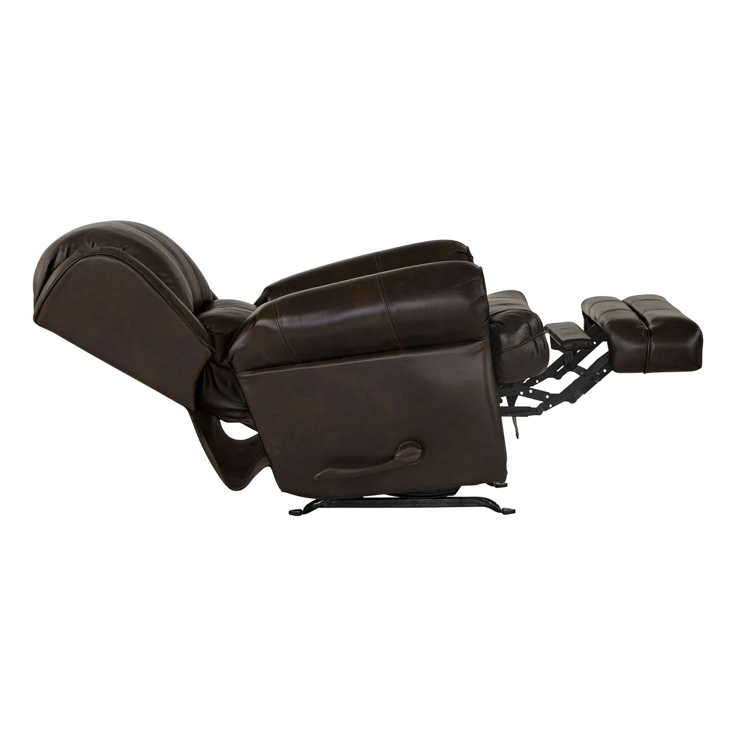 Skelt Italian Leather Rocker Recliner, Chocolate