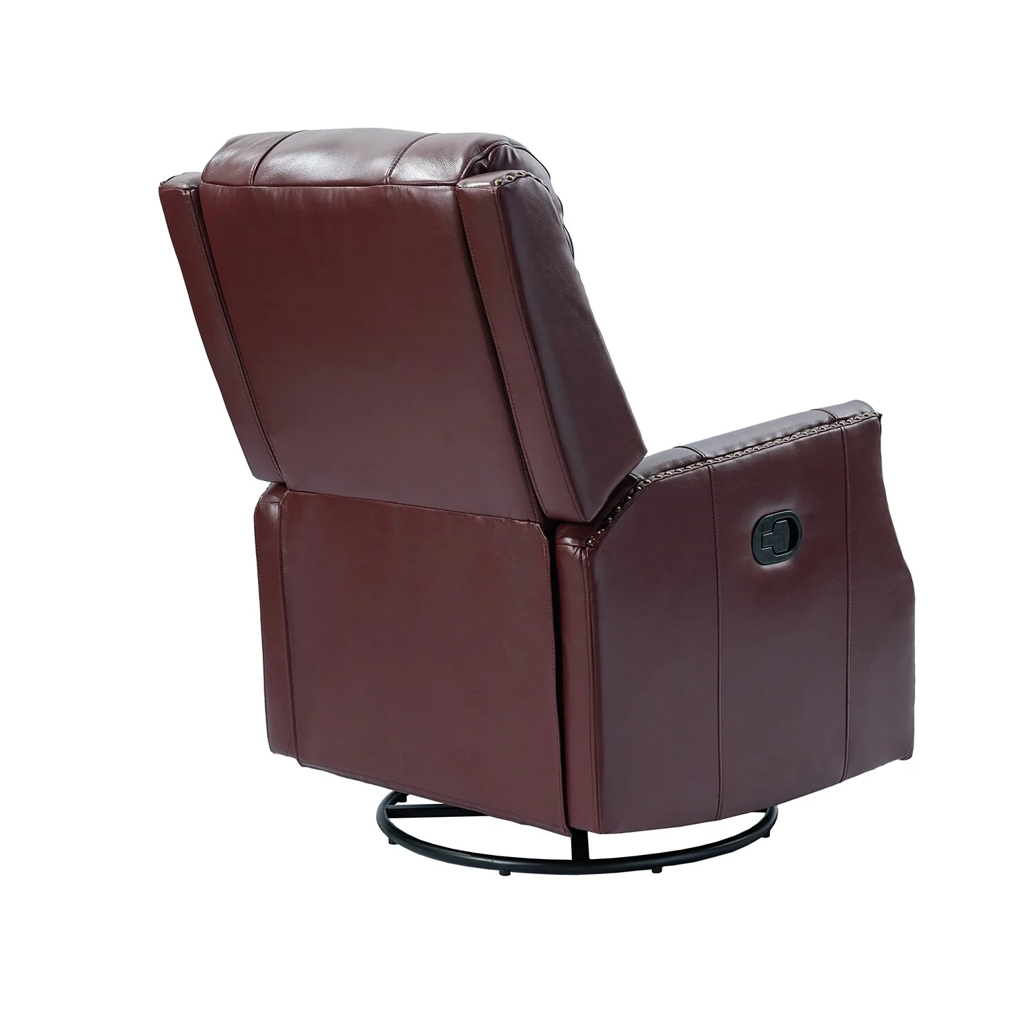 Demeter modern Genuine Leather Swivel Nursery Chair with Nailhead Trims Set of 2 by HULALA HOME