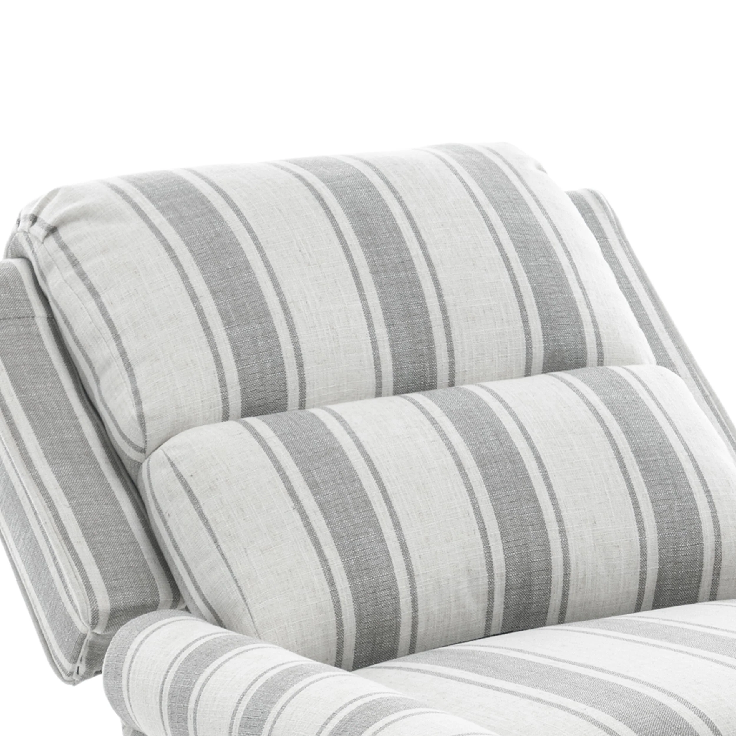 Mid-Century Nailhead PU Leather Linen Recliner