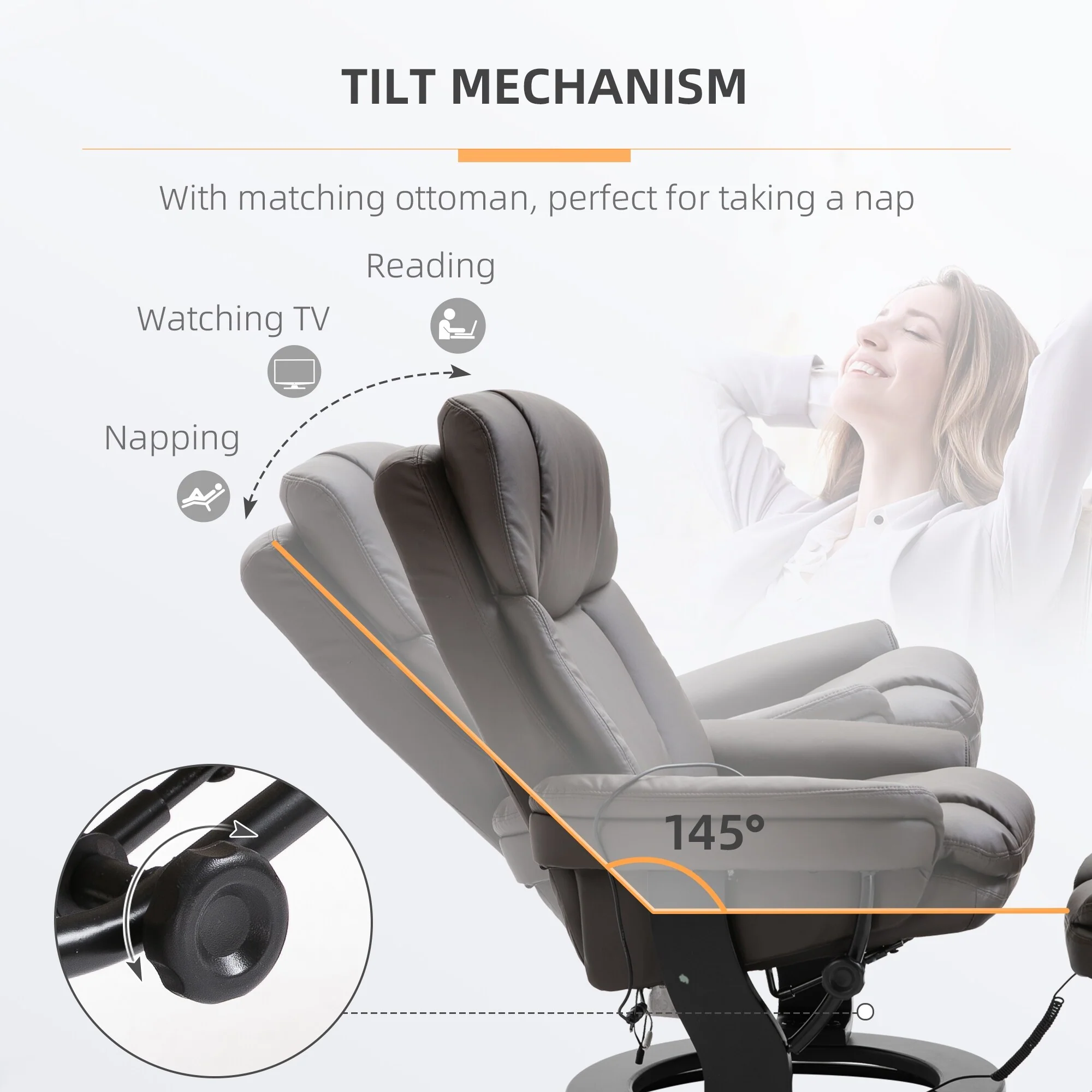 Massage Recliner Chair with Ottoman 10 Point Vibration