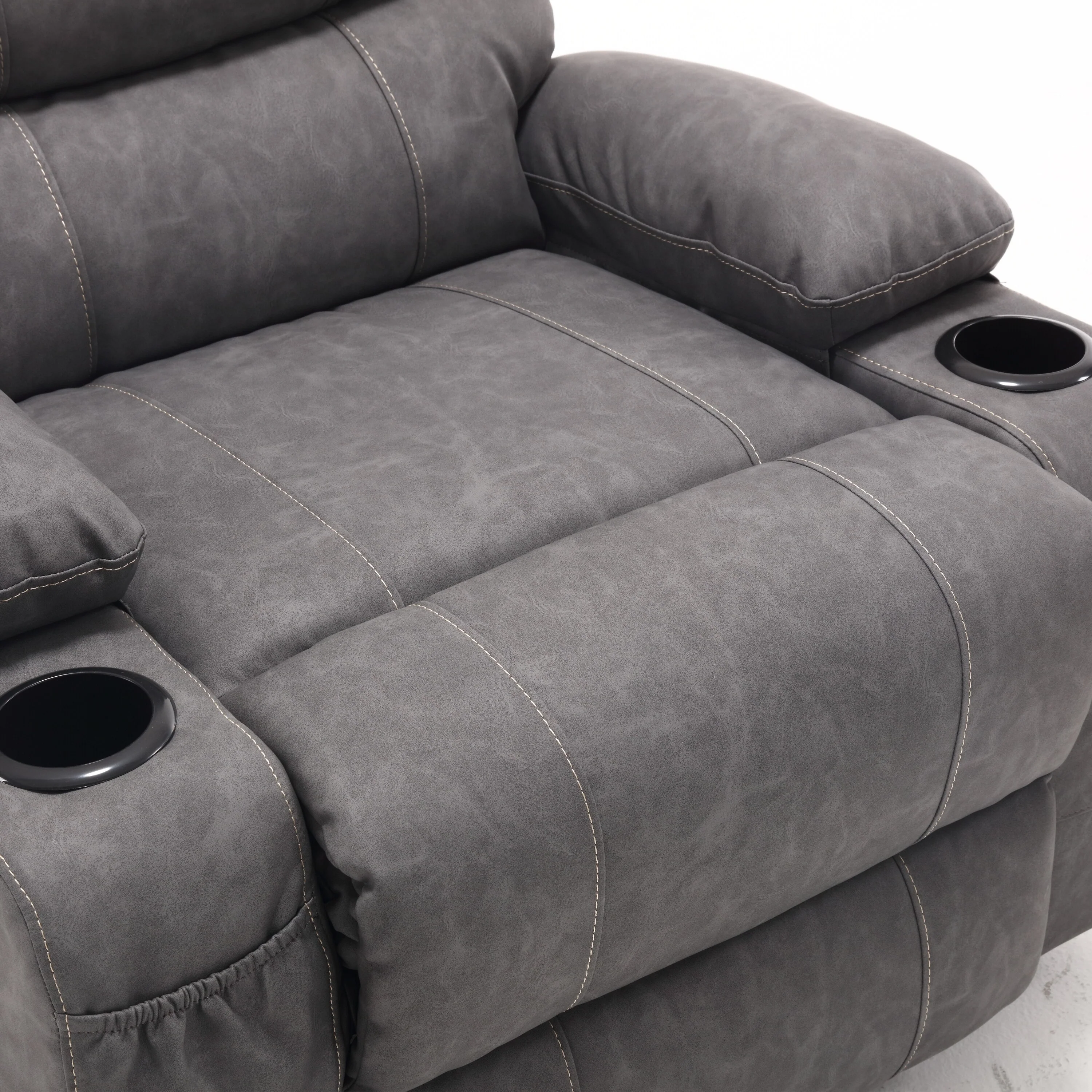 PU Leather Power Lift Recliner with Massage, Heating & Cup Holders