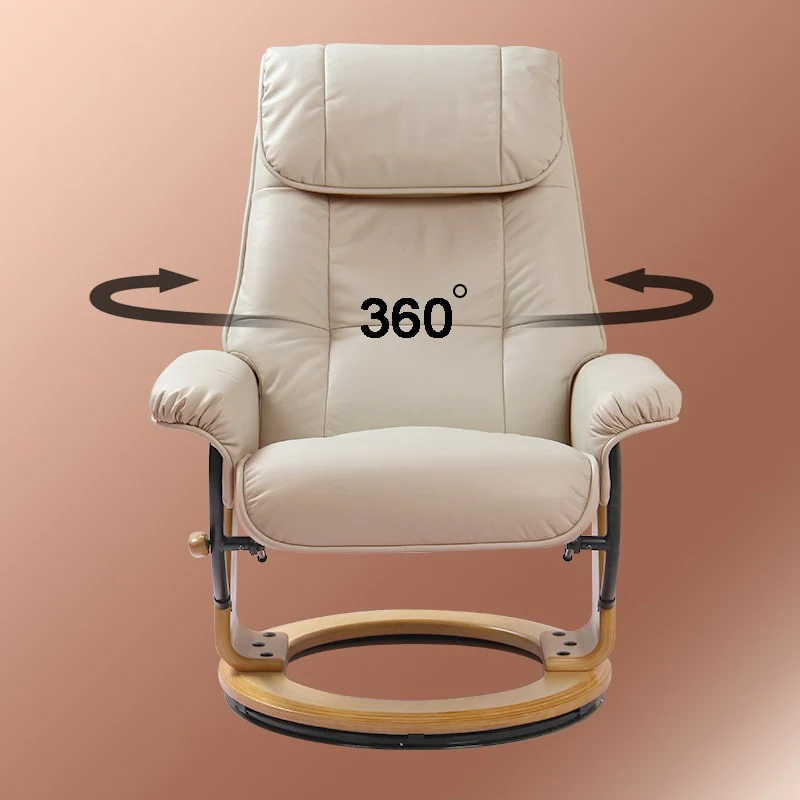 Copper Grove Caret Top Grain Leather Recliner and Ottoman