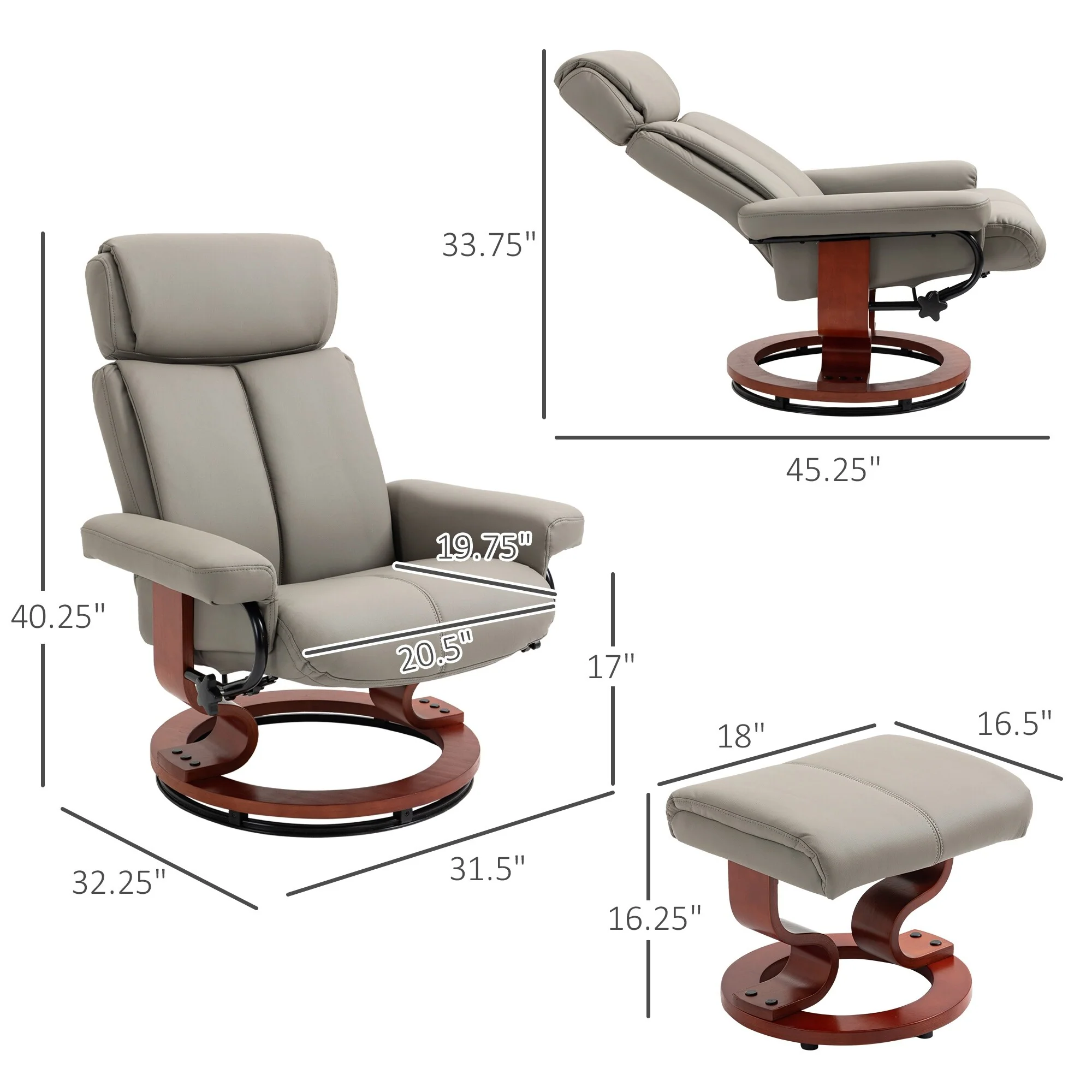 Recliner Chair with Ottoman