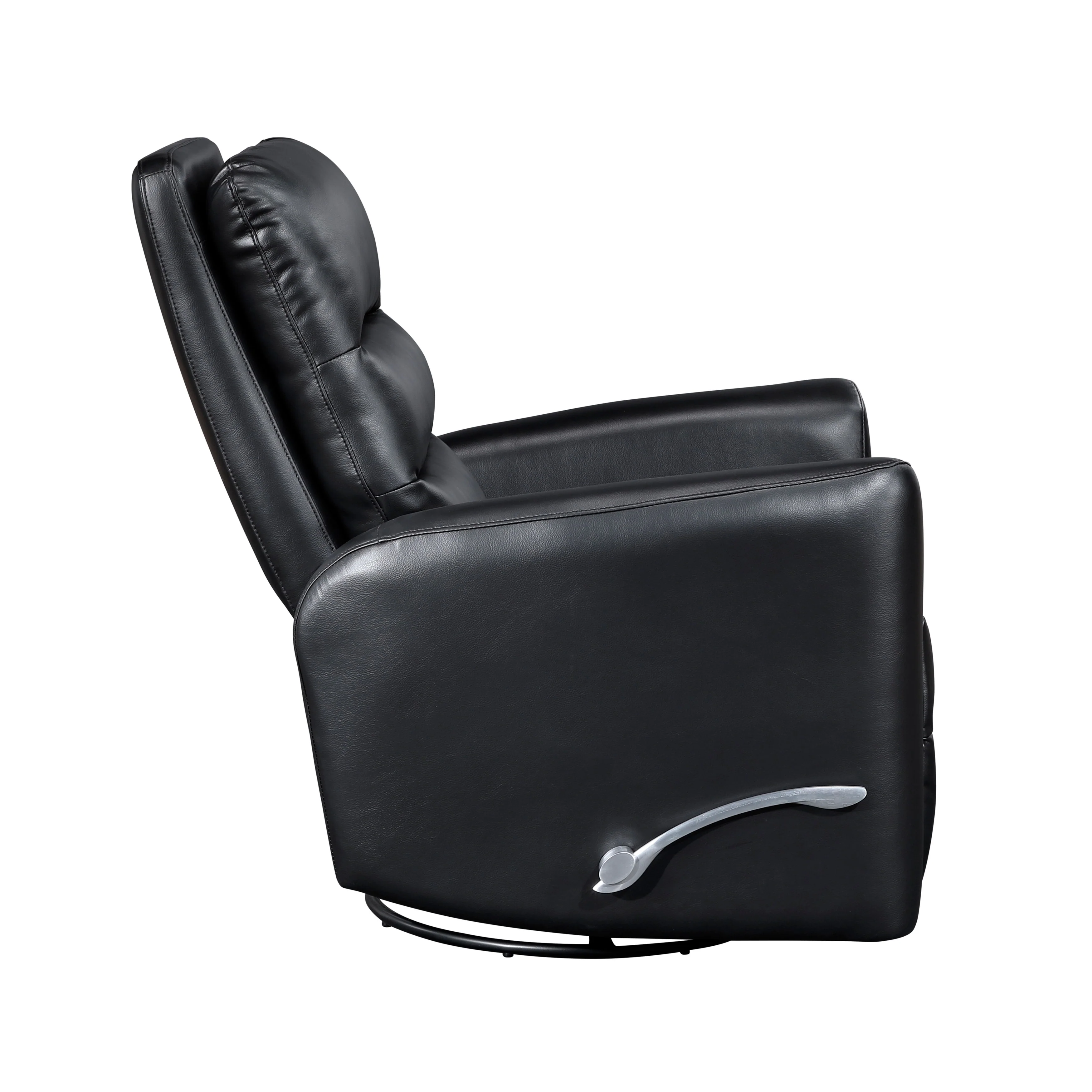 Glider Reclining Chair Swivel Motion Breathable Faux Leather Upholstery Luxury Living Room Furniture, Movie Chair