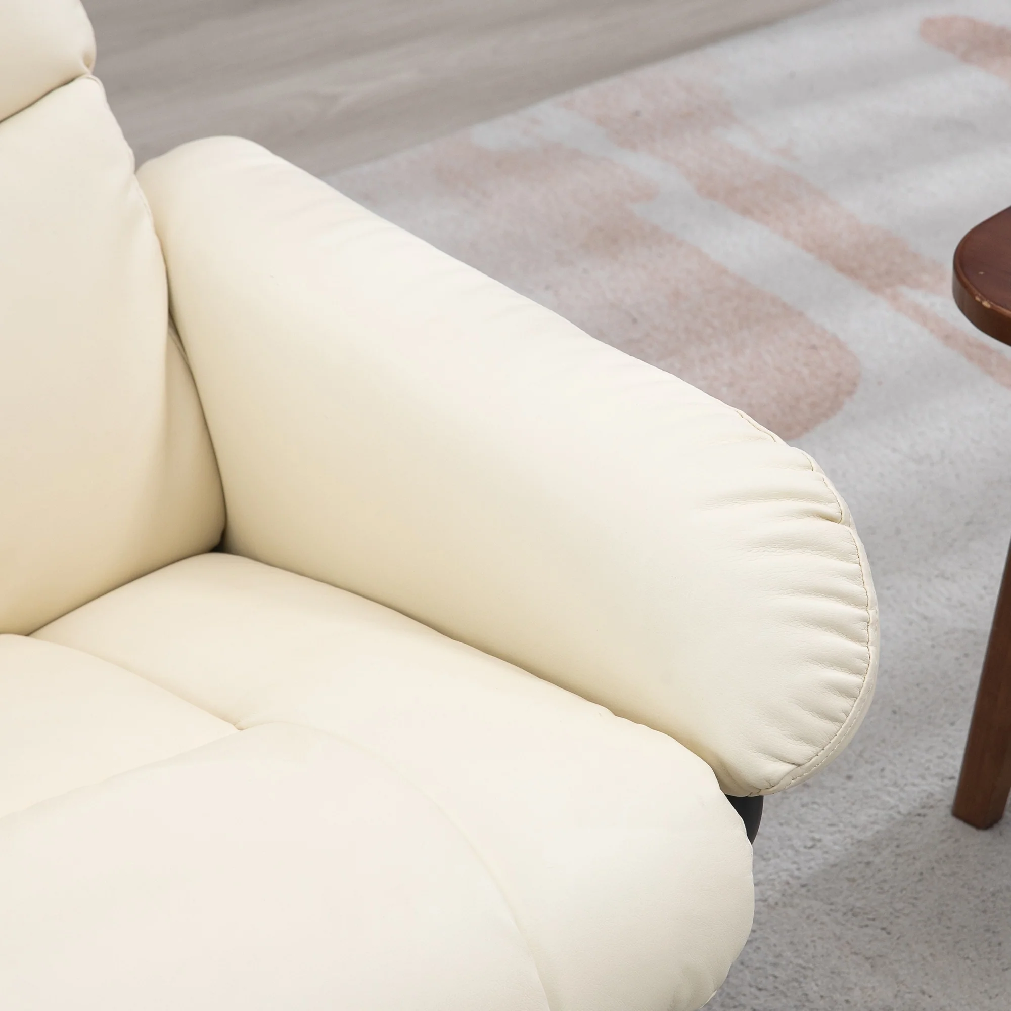 HOMCOM Recliner Chair with Ottoman, Electric Faux Leather Recliner