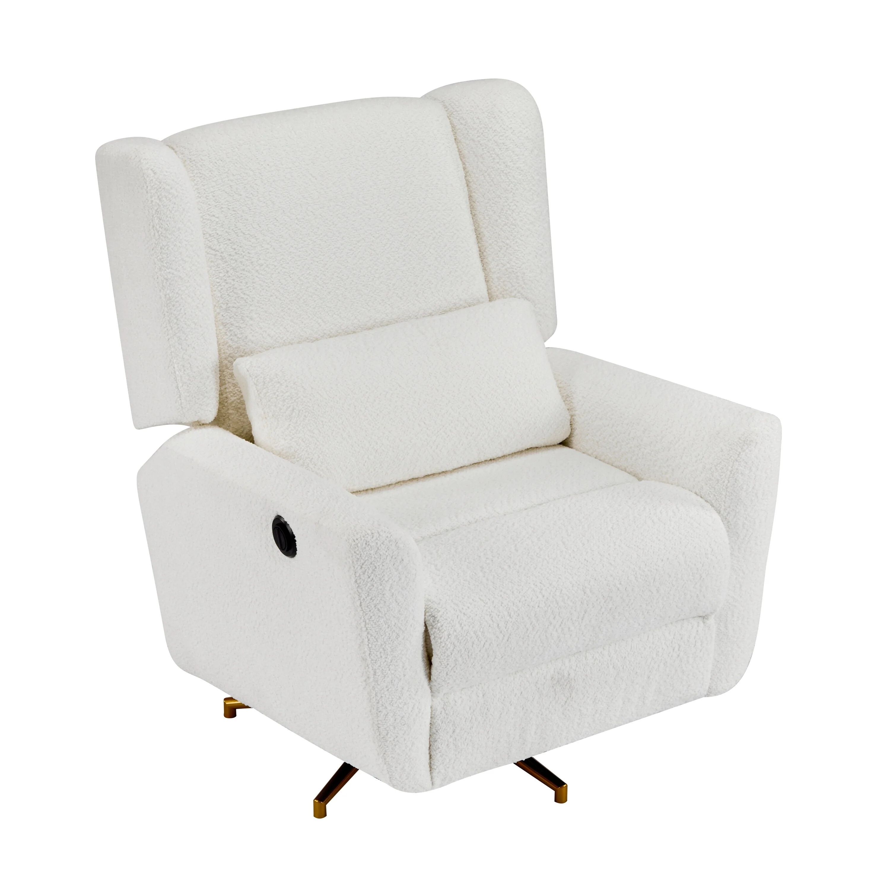 Christopher Knight Home - Starling Power Swivel Recliner With Gold Metal Base