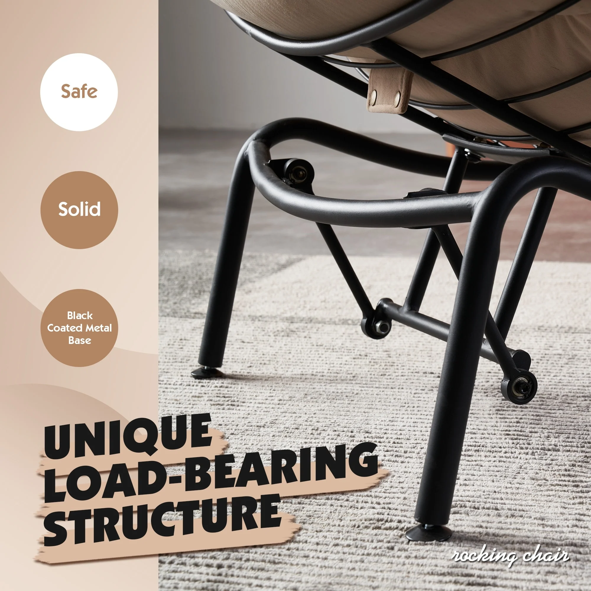 OVIOS Living Room Accent Chair Rocking Recliner Chair with Ottoman