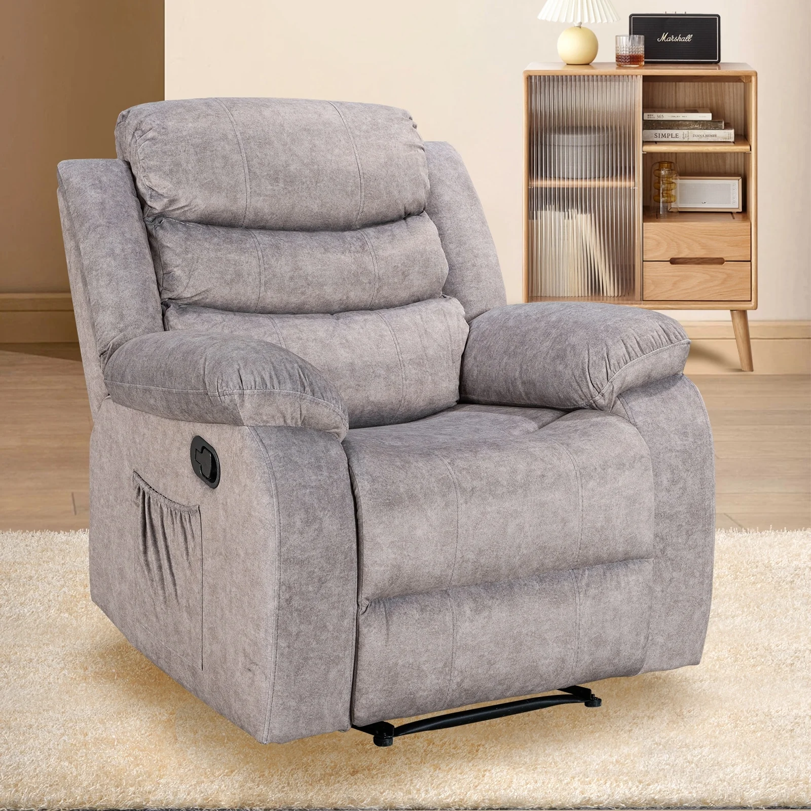 Super Soft Manual Heated and Massage Recliner Chair