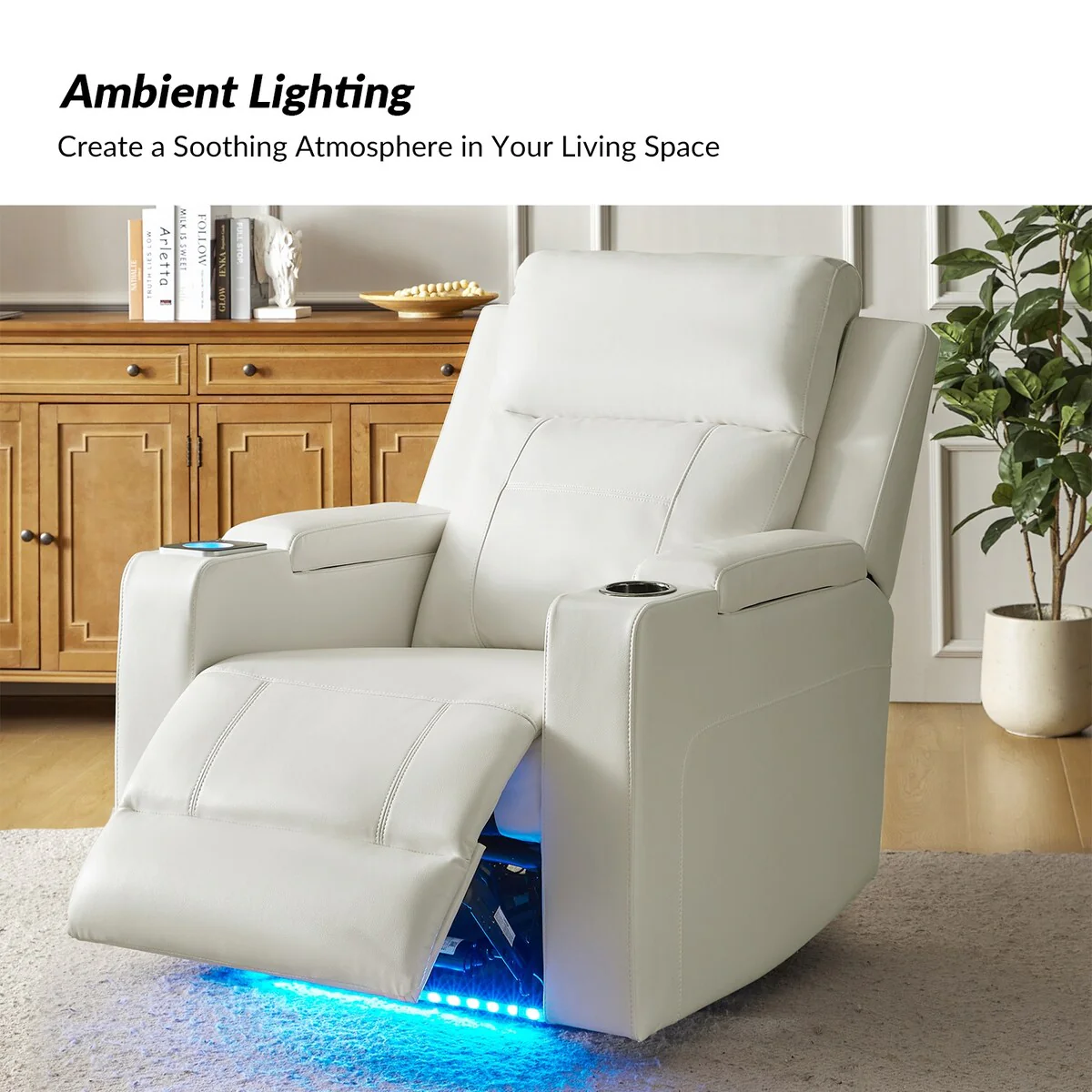 Marion Classic 35.5 Wide Power Recliner with Cup Holder by HULALA HOME