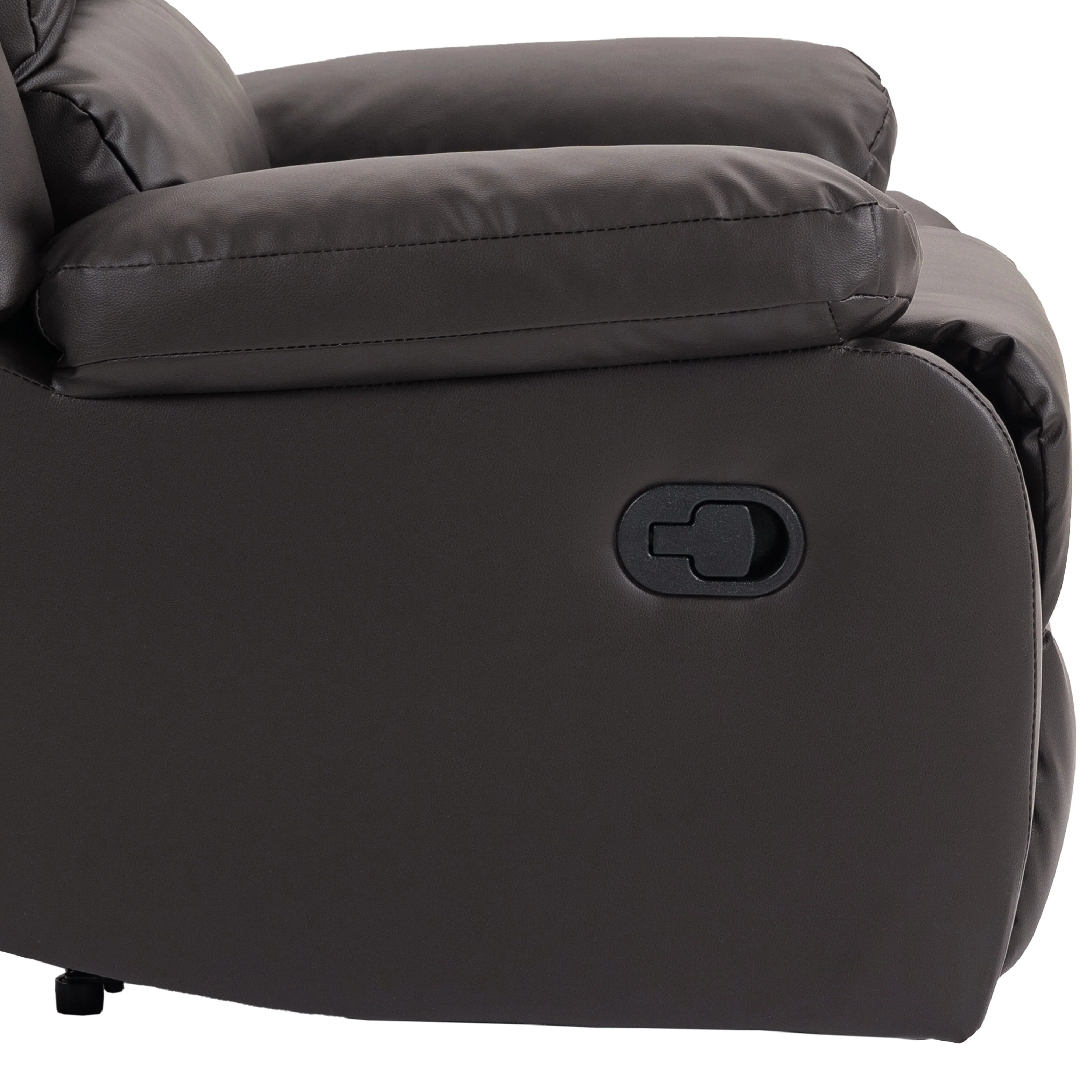Vegan Leather Upholstered Push Back Manual Recliner Chair