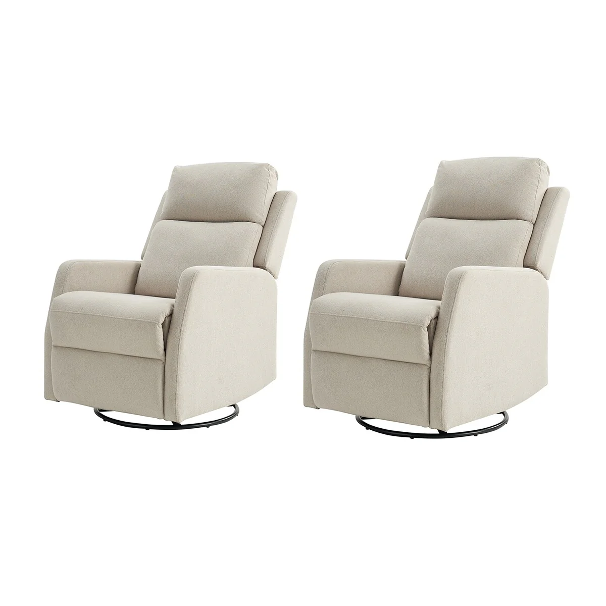 Julian Modern Swivel Rocker Manual Recliner Set of 2 by HULALA HOME