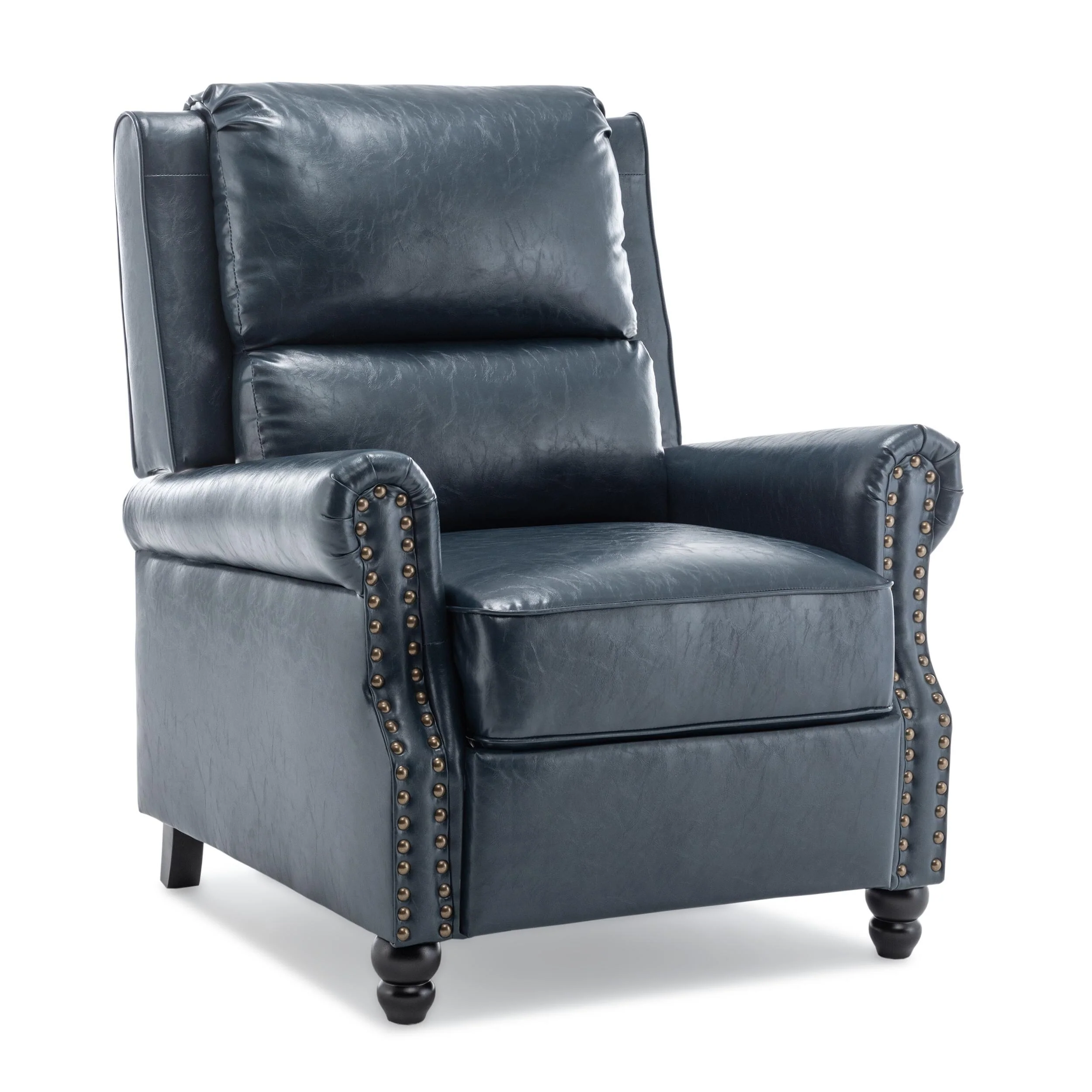 2 Set Nail-head Padded Seat Pushback Recliner Chair