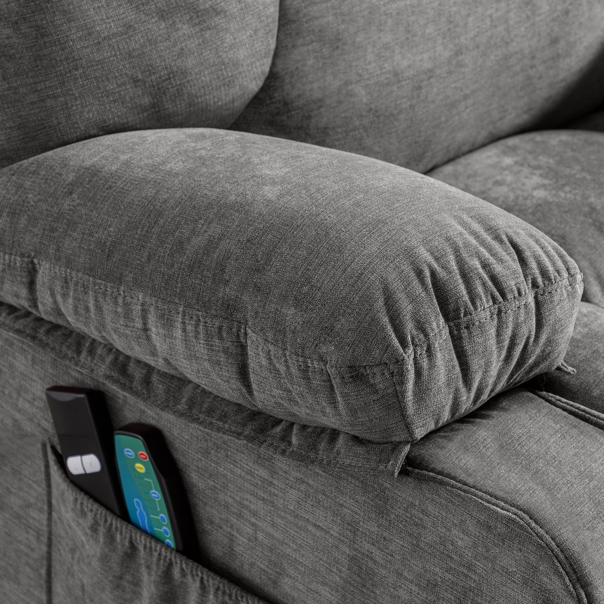 Blue Power Lift Recliner Chair with Heat, Massage, USB, and Remote Control