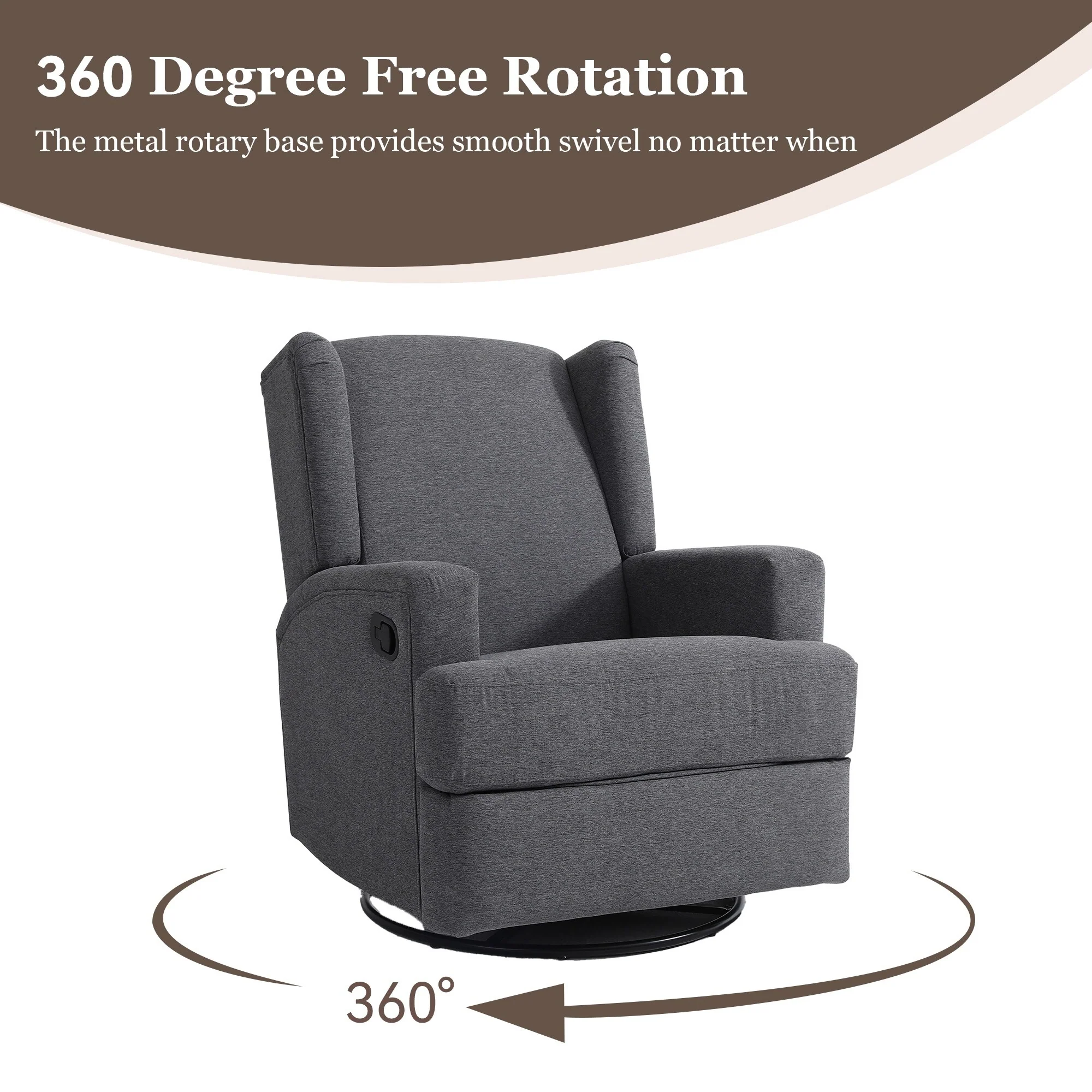 31'' W Manual Glider Swivel Glider Rocker Recliner Nursery Set of 2