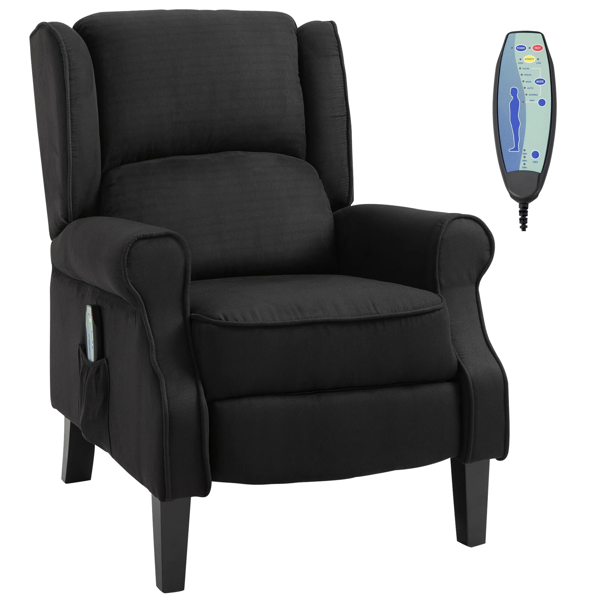 Heated Massage Recliner Chair with Lumbar Heating  Remote Controller