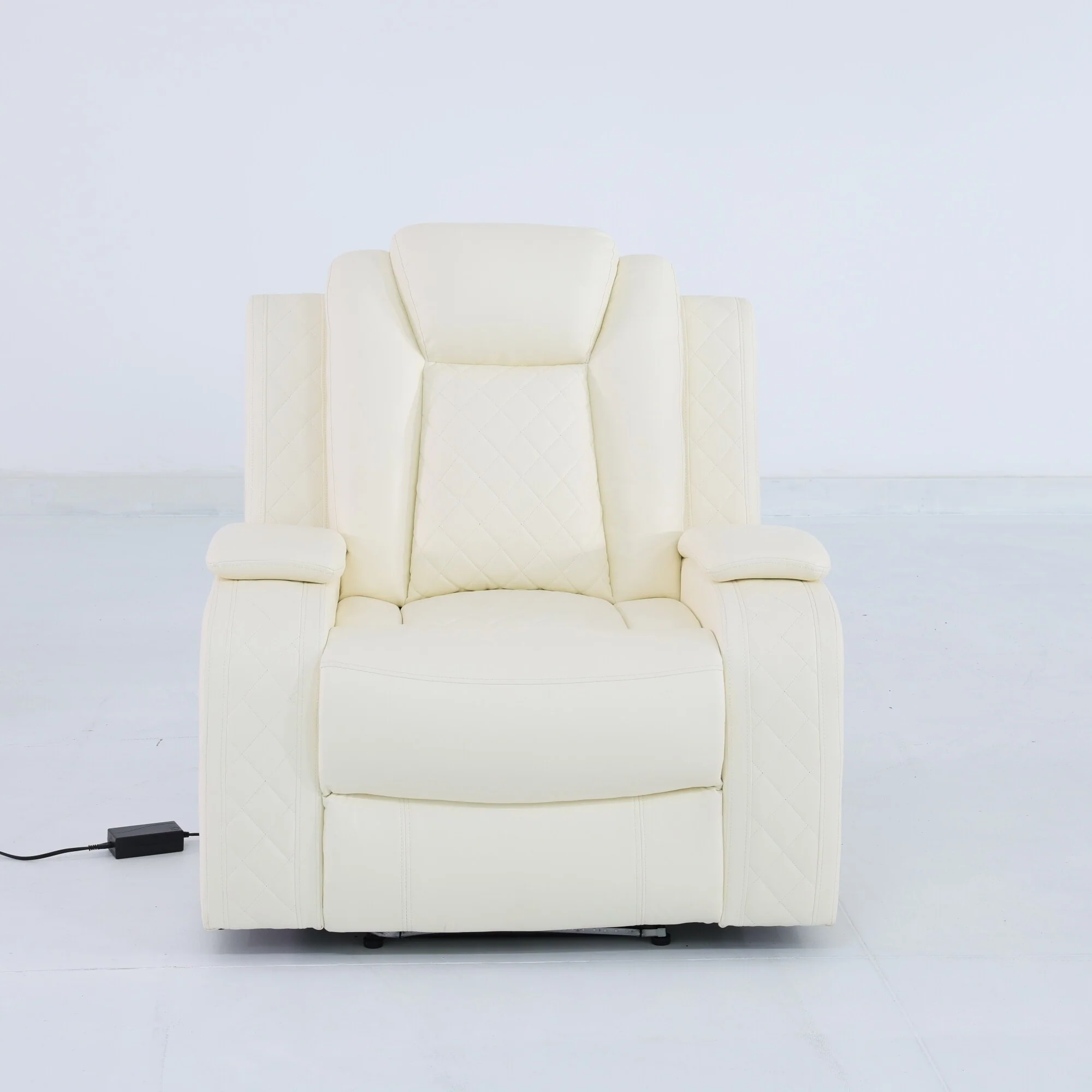 Modern Breathing Leather Recliner Chair with Ambient Lighting and USB-Powered LED