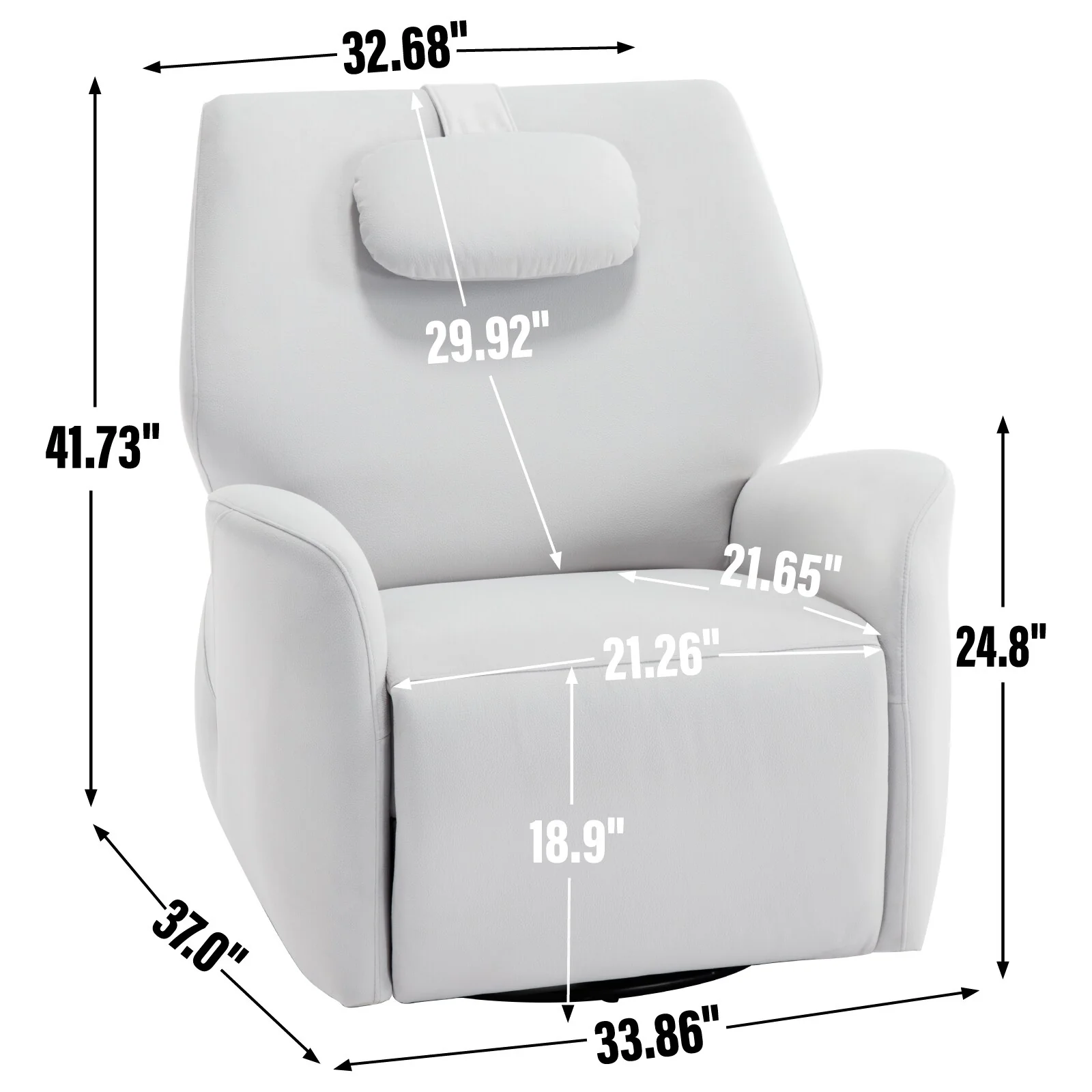 Swivel and Rocker Power Recliner Chair with Lumbar