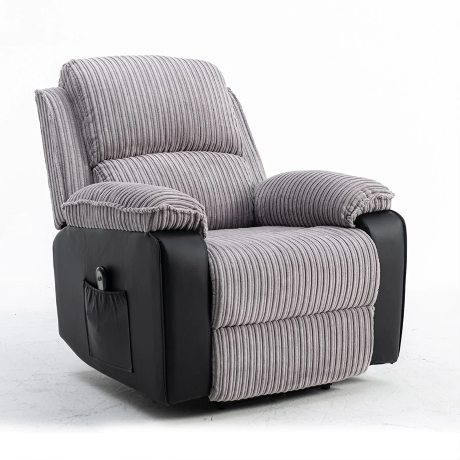 Grey Recliner with Electric Remote, Adjustable Backrest, and Footrest