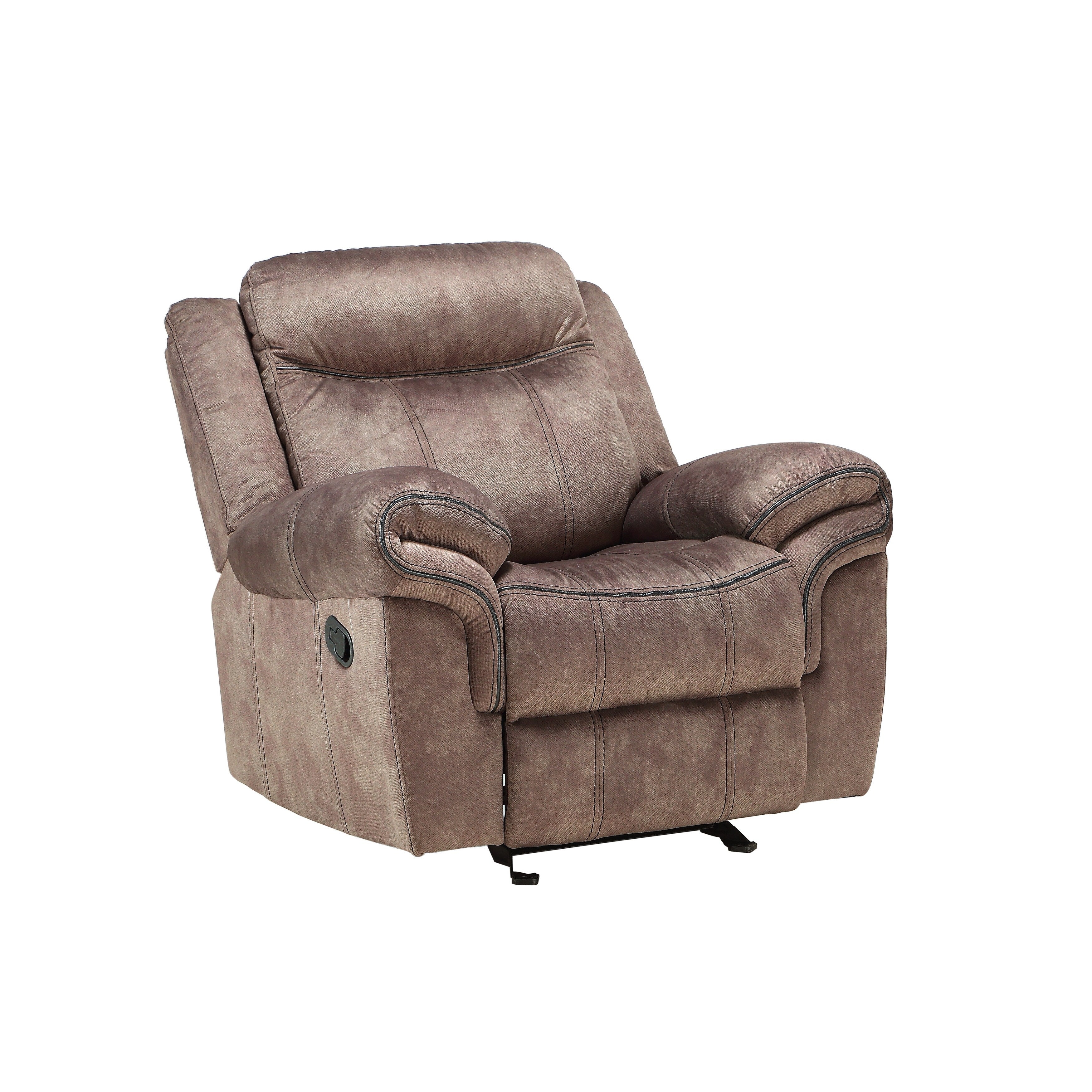 Two Tone Chocolate Velvet Glider Recliner