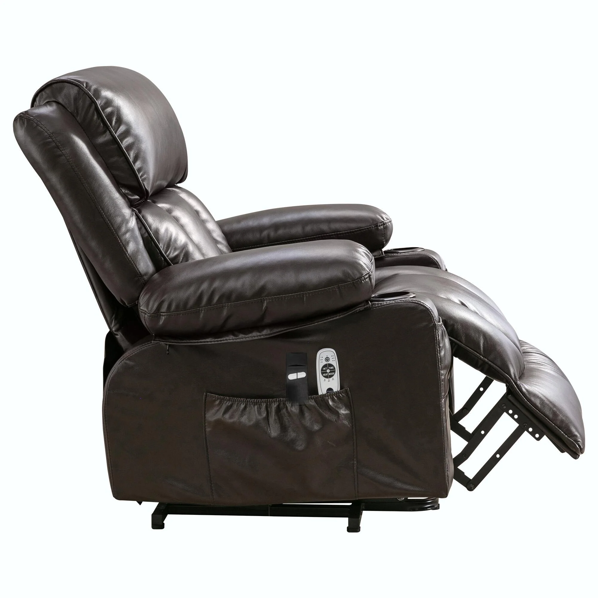 Power Electric Massage Lift Lounge Chair with Heating and Vibration Functions, Fleece Leather with USB