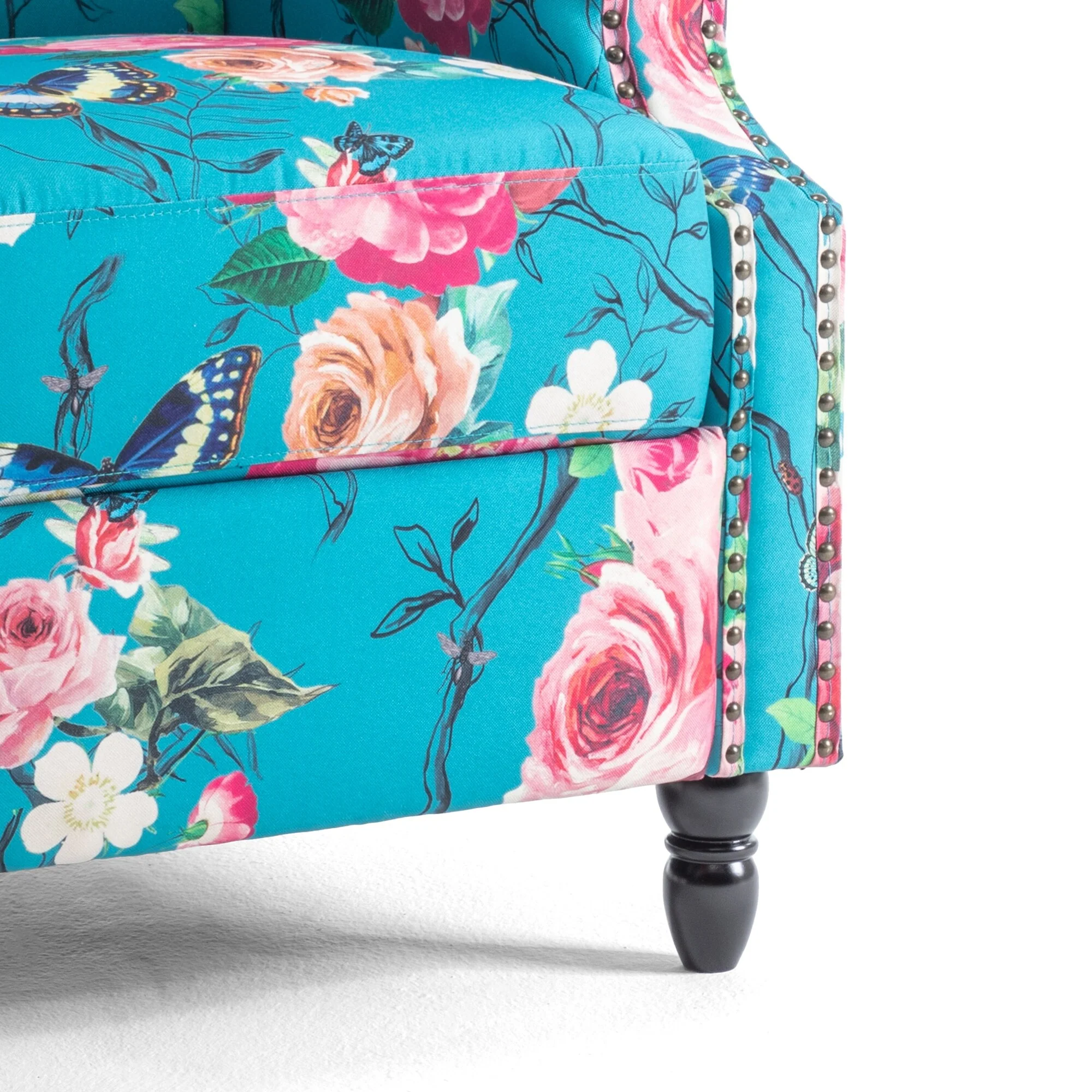 Linen Manual Upholstered Recliner with Wood Legs