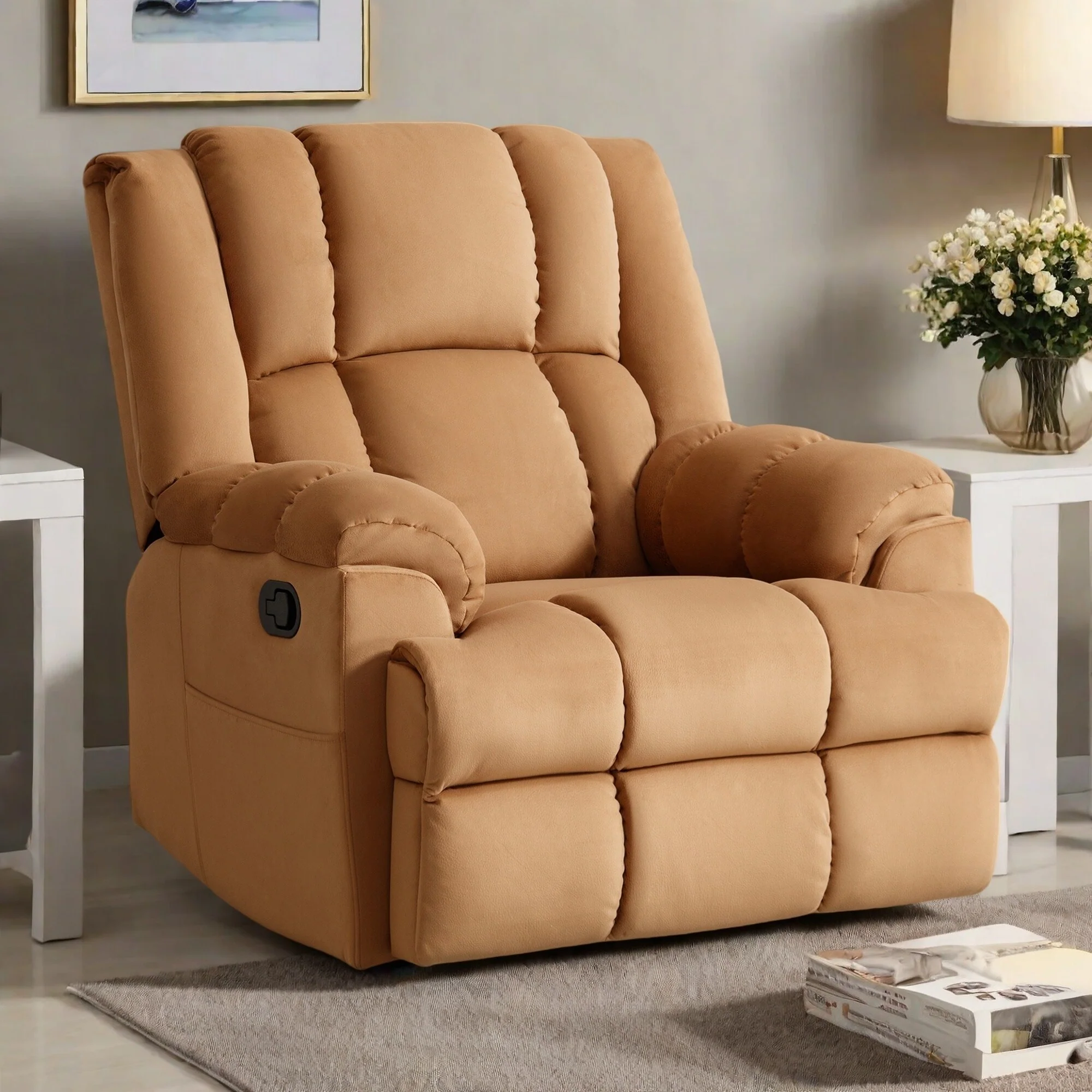 360�� Swivel Rocker Recliner Chair - Oversized Comfort, 155�� Recline, Tool-Free Assembly