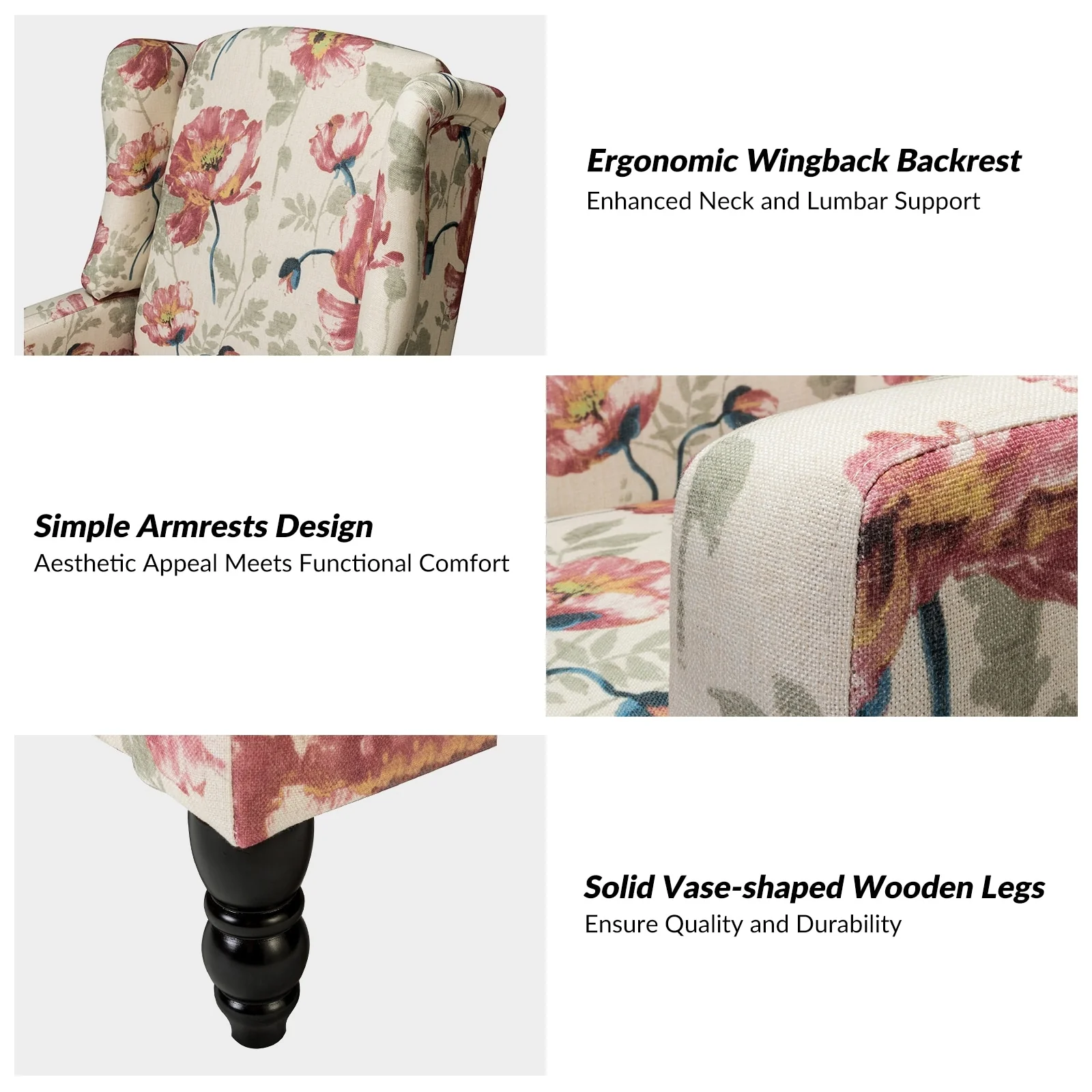 Damaris Mid-Century Modern Manual Pushback Recliner with Wingback Design Set of 2 by HULALA HOME