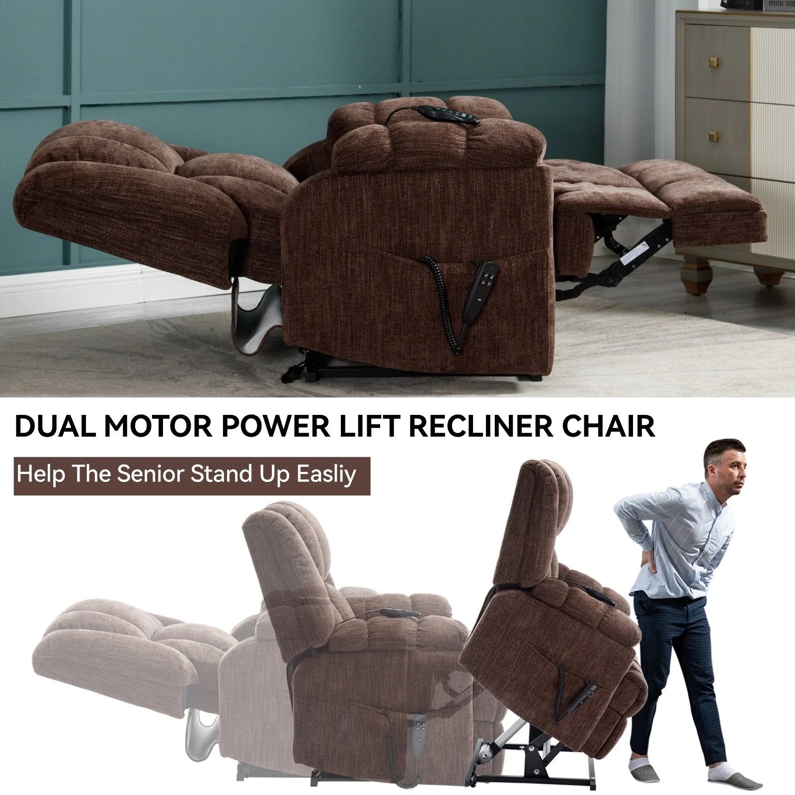 Electric Power Lift Recliners with Power-Remote