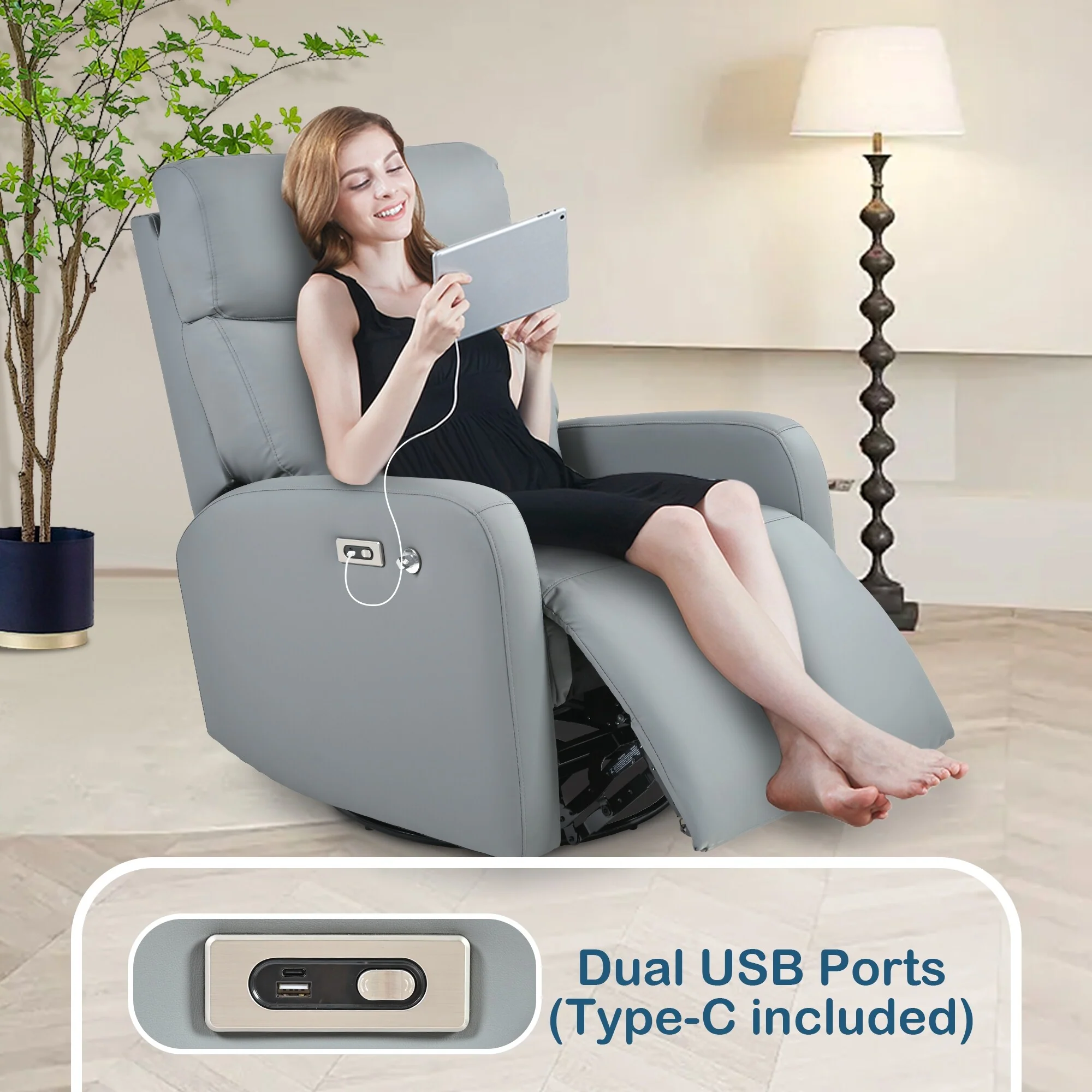 270�� Power Swivel Rocker Recliner Chair