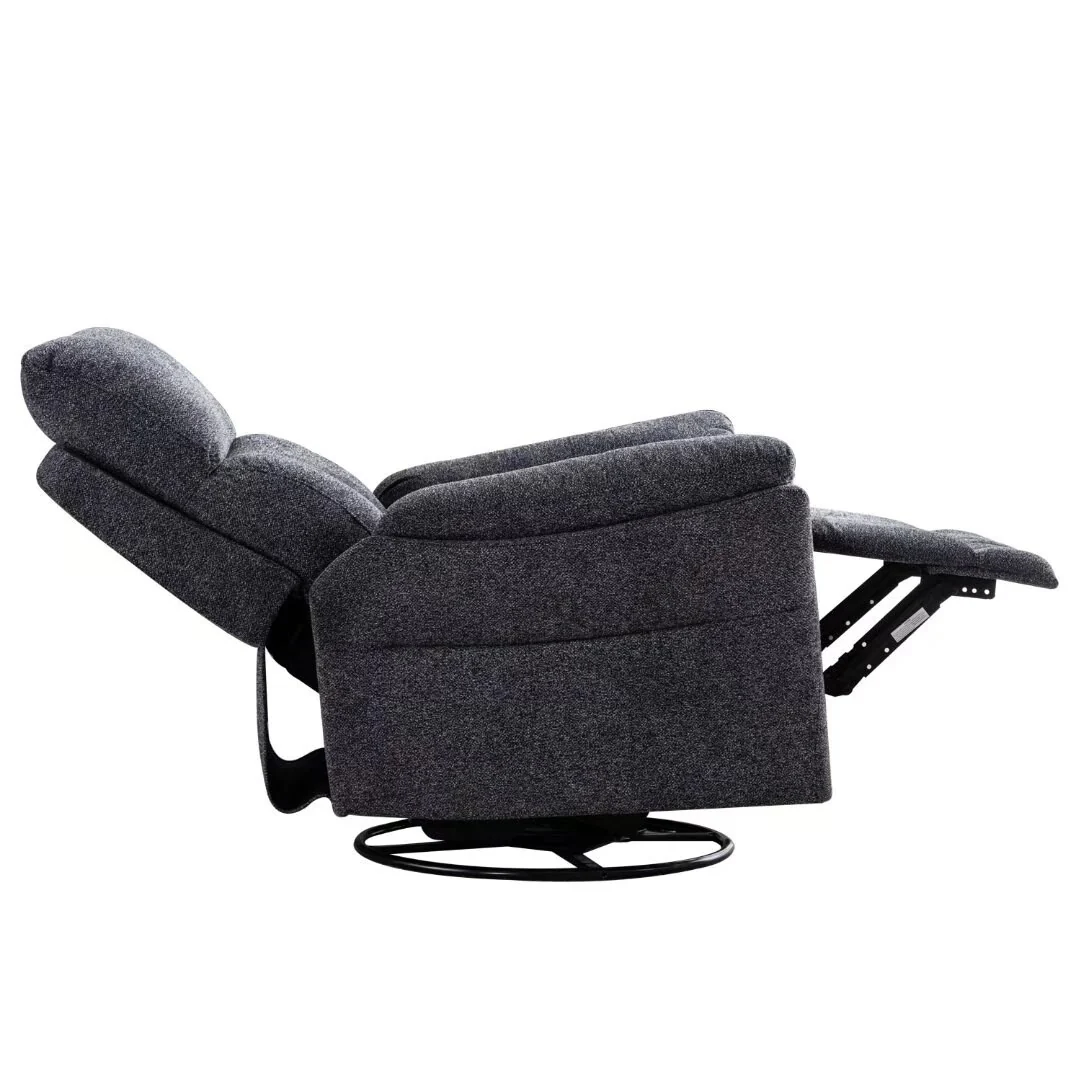 Fabric Overstuffed Swivel Rocker Manual Recliner Chair