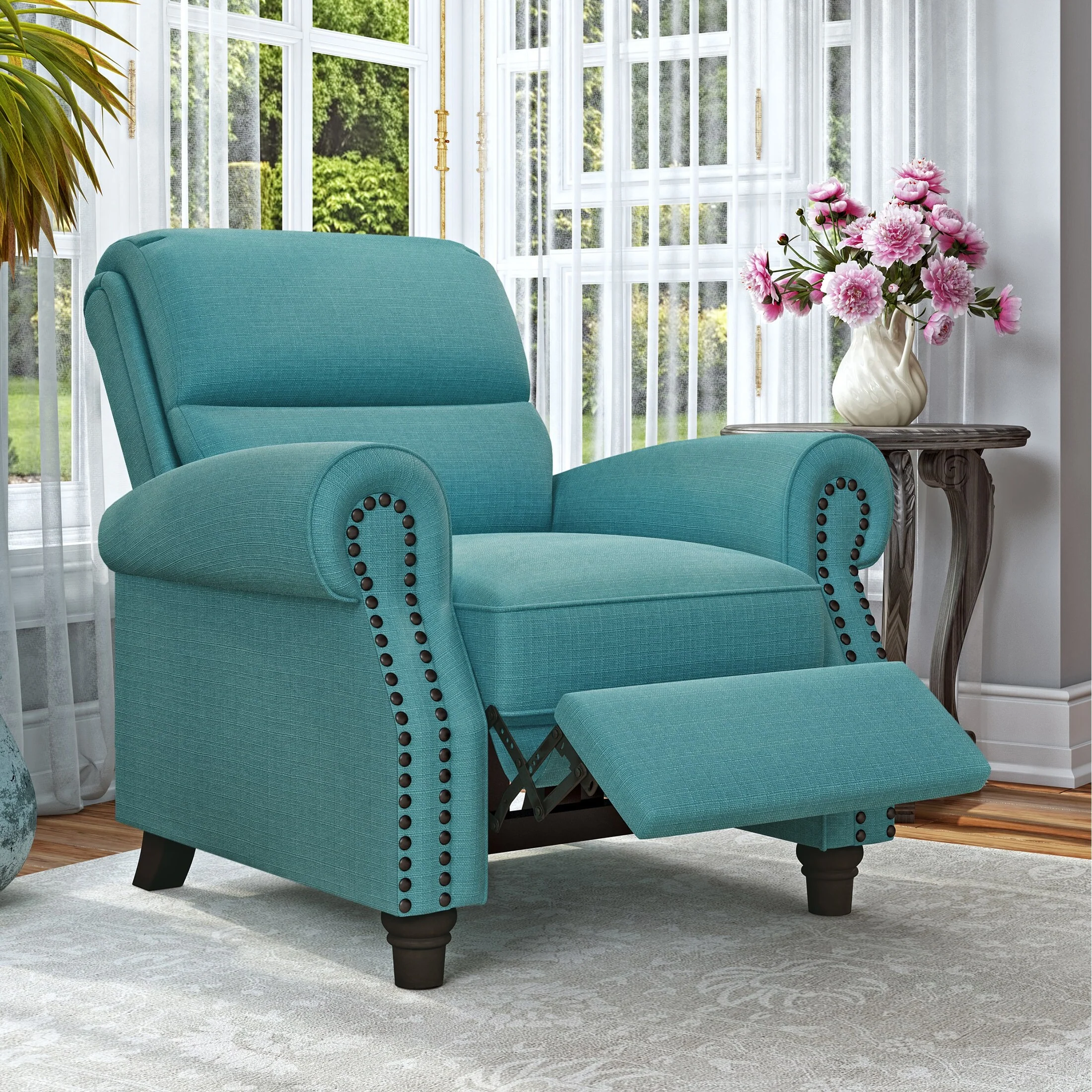 Copper Grove Jessie Linen Push-back Recliner Chair