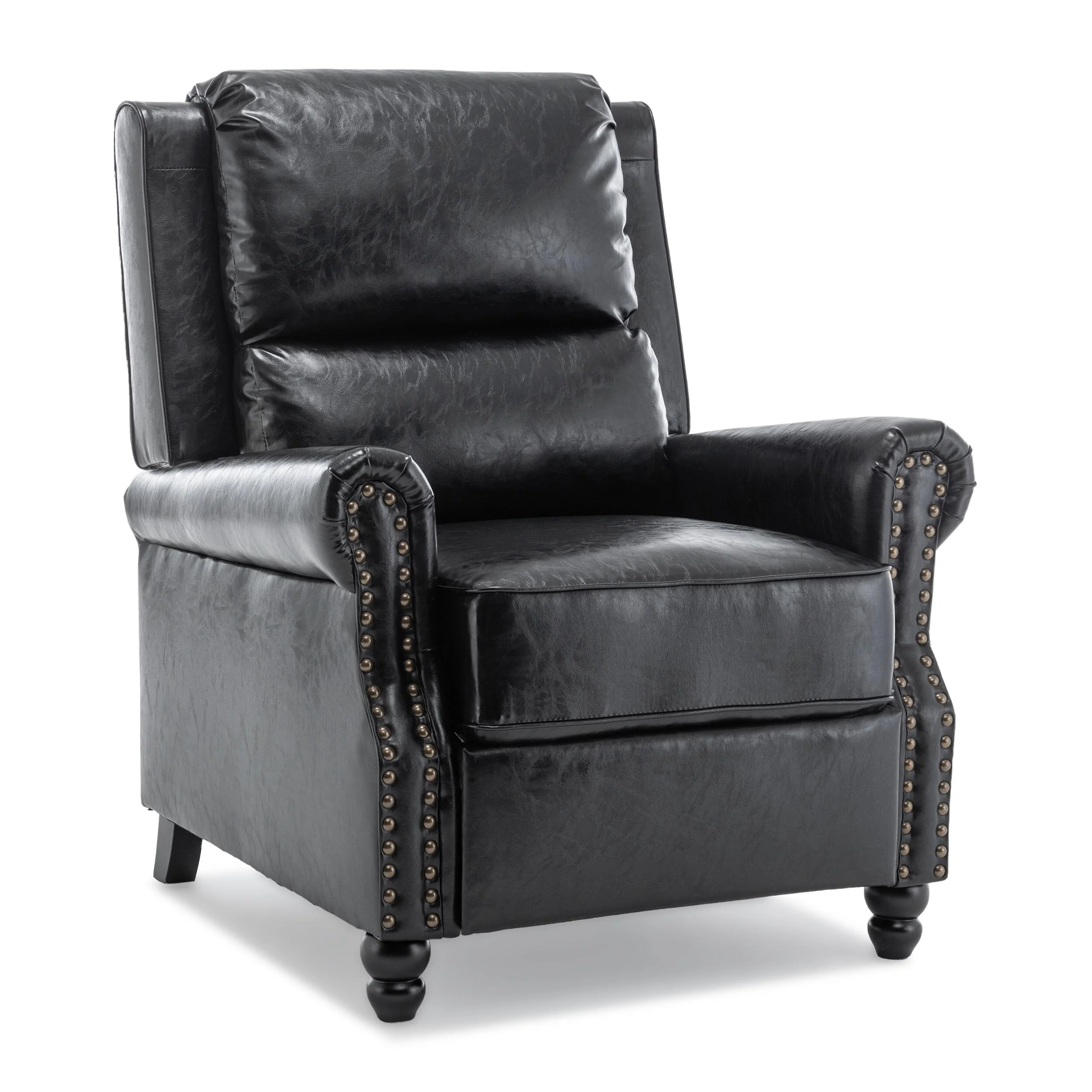 2 Set Nail-head Padded Seat Pushback Recliner Chair